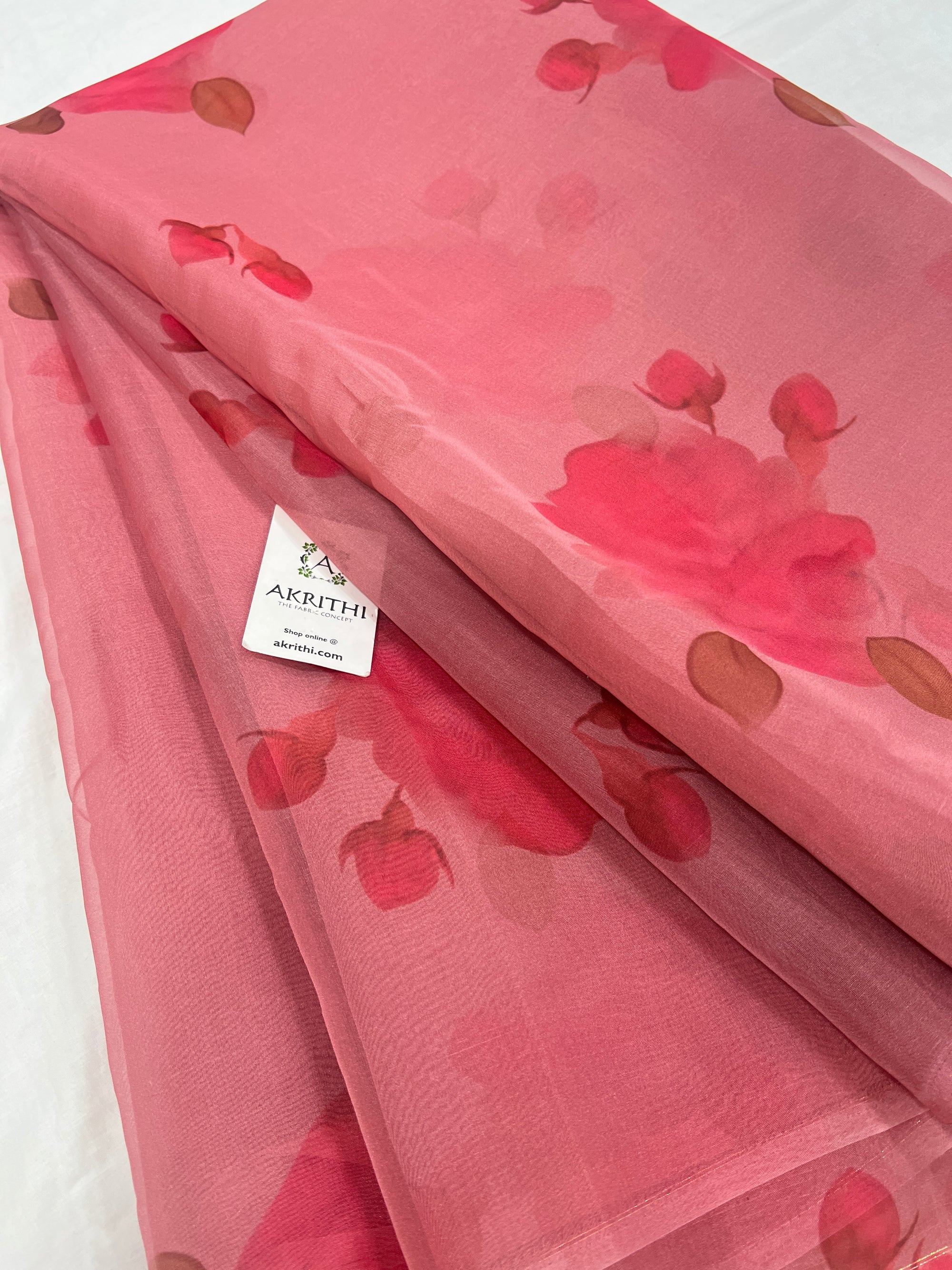 Digital floral Printed organza fabric