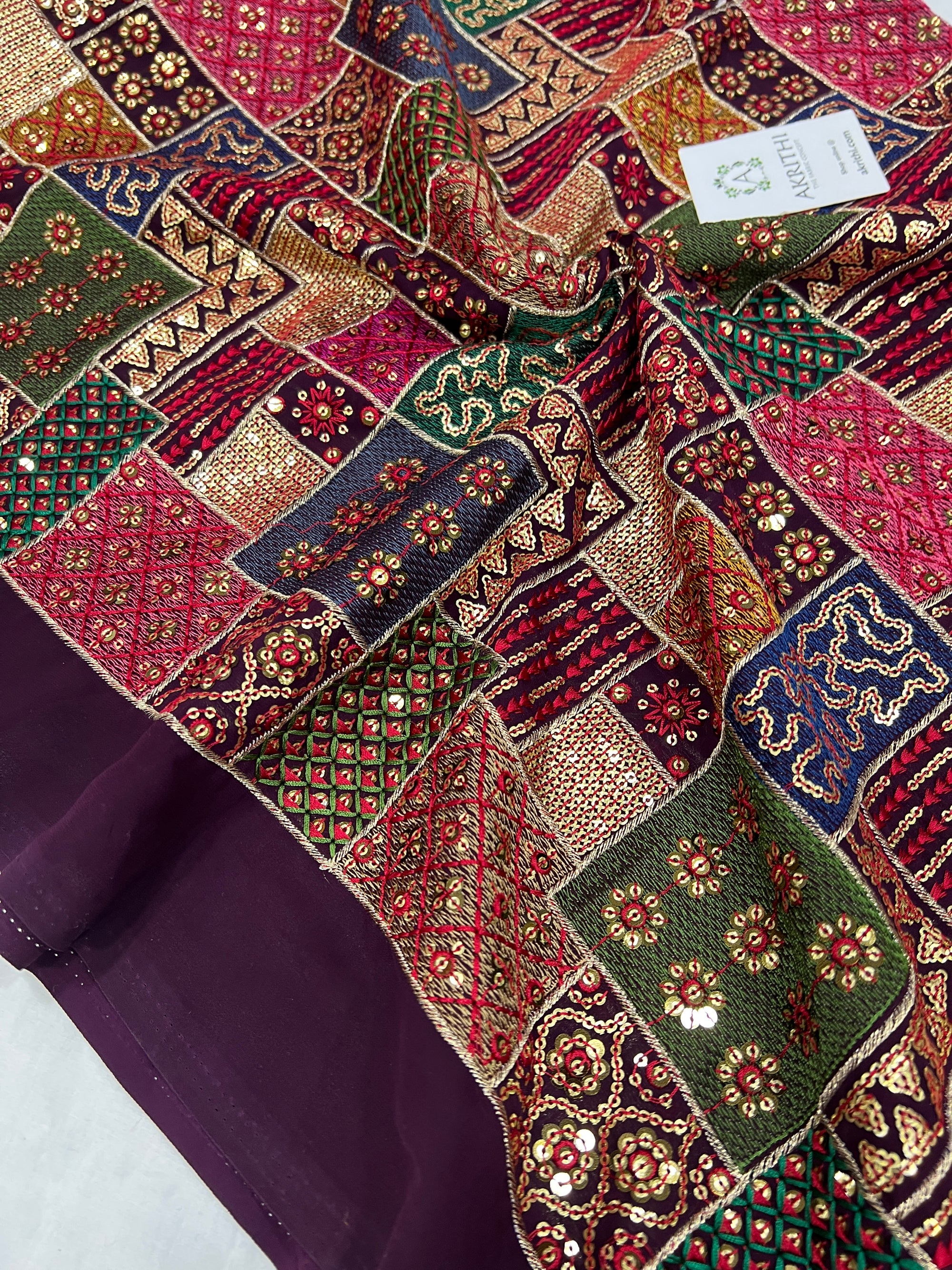 Embroidered Georgette fabric