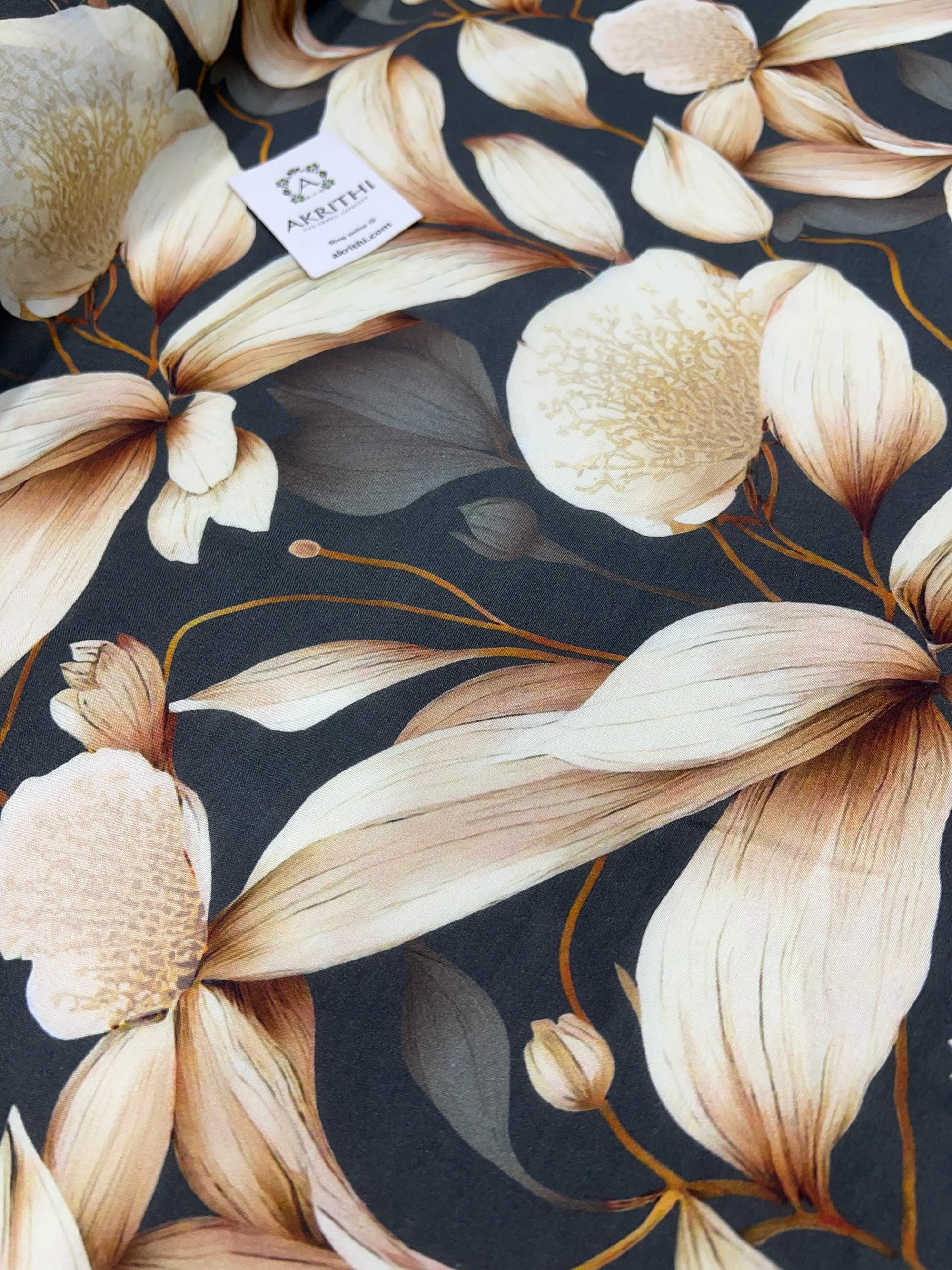Printed pure muslin fabric