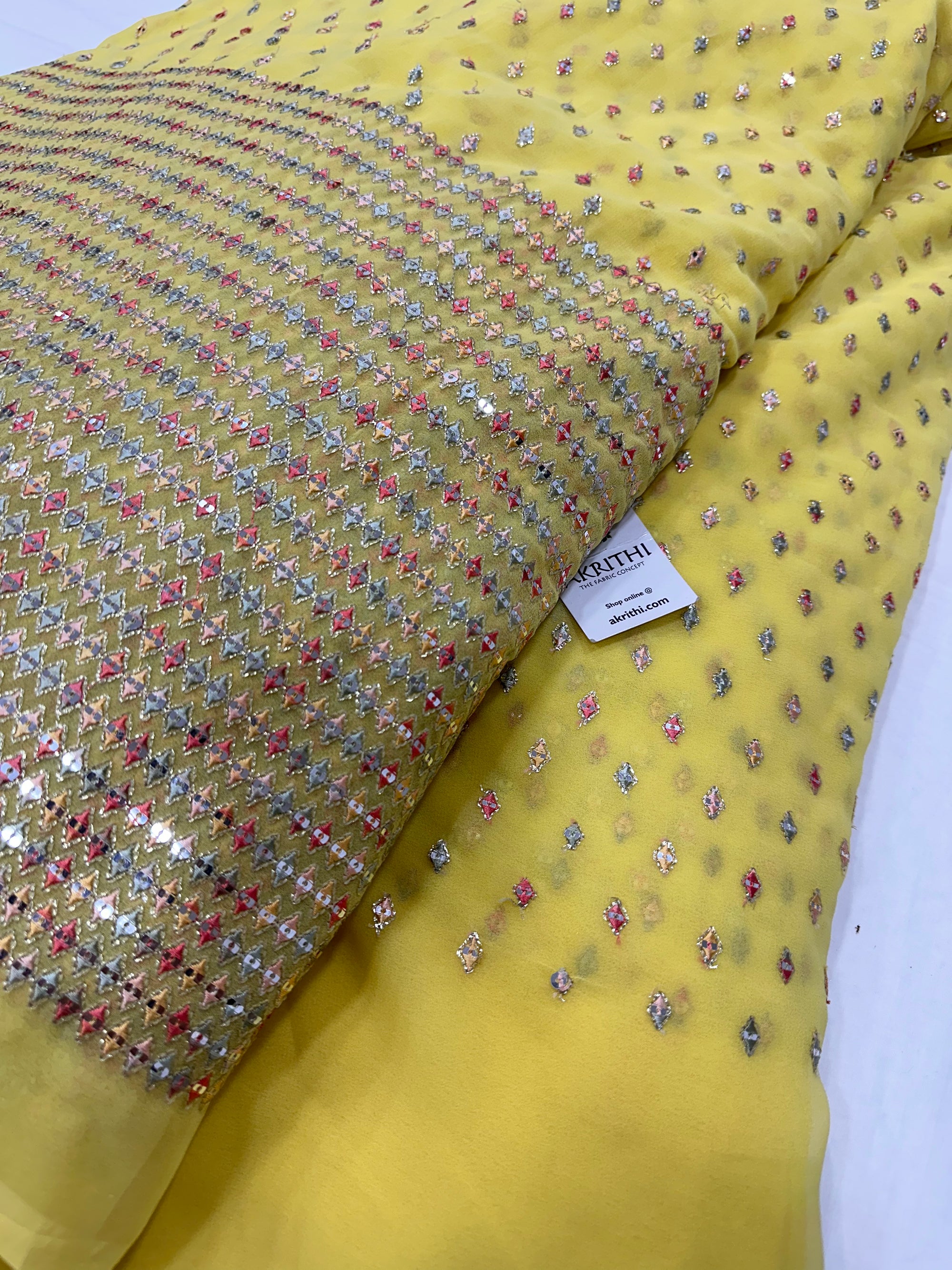 Heavy Embroidered georgette fabric