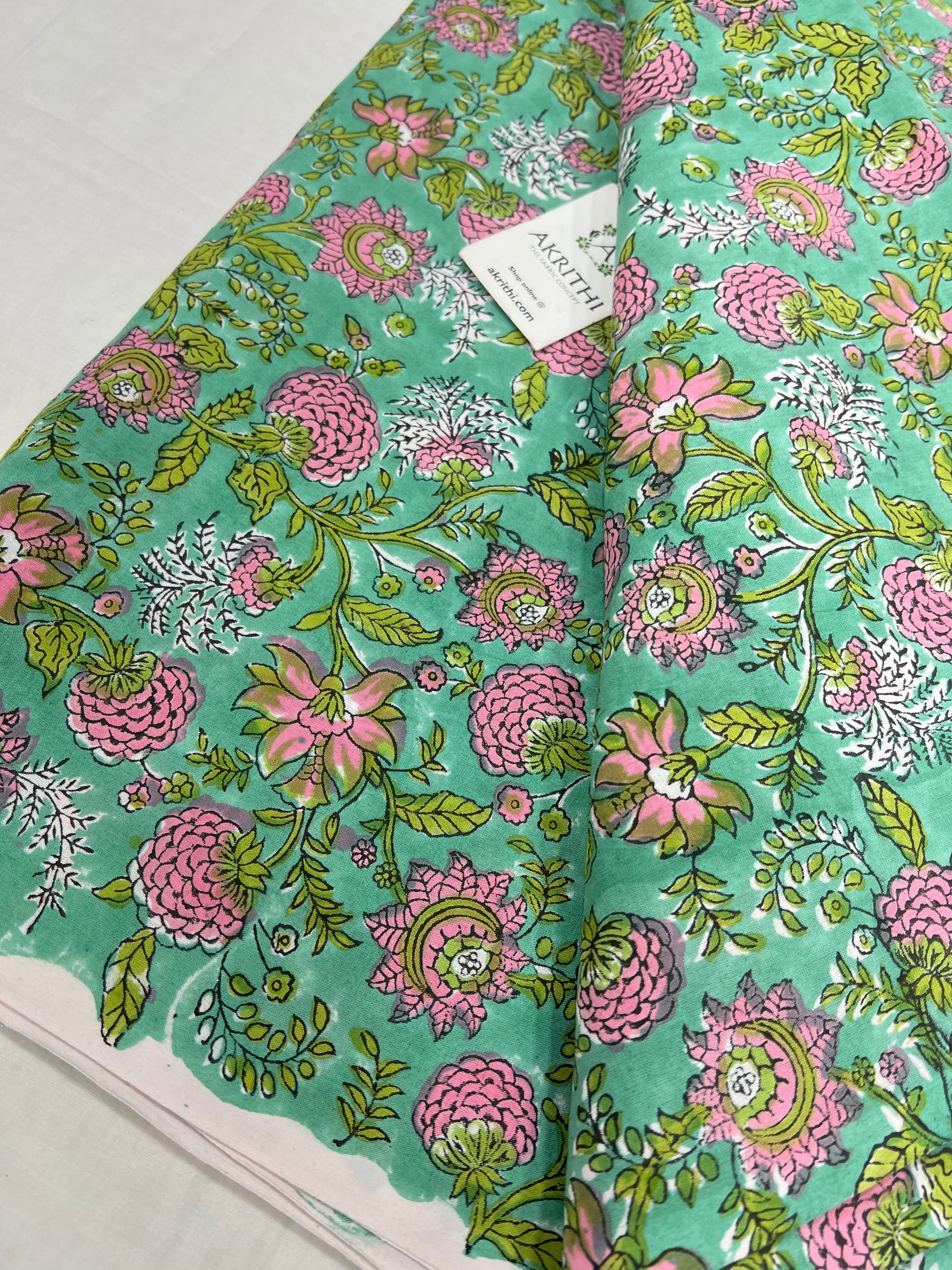 Hand block Printed pure cotton fabric