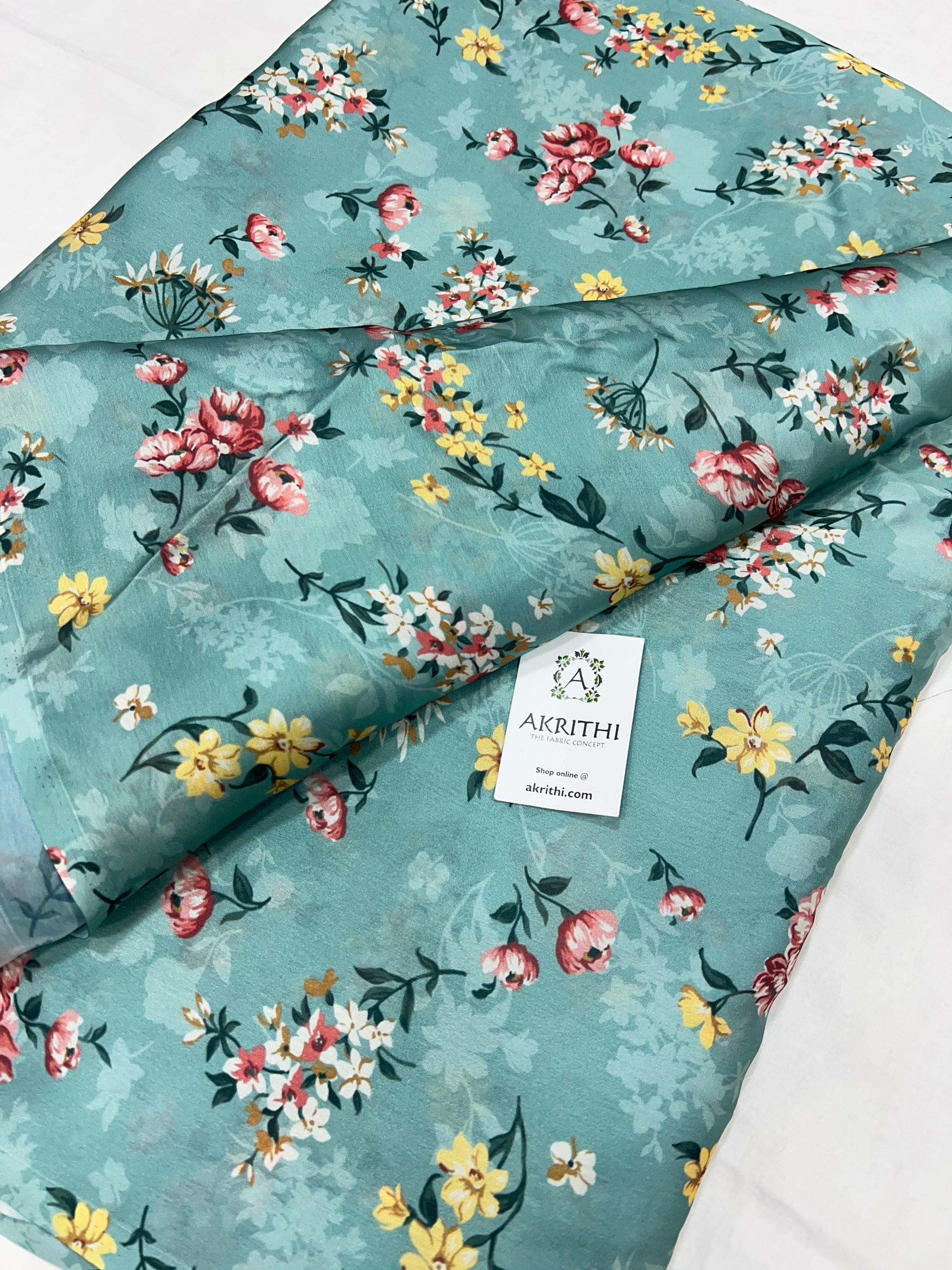 Digital printed satin georgette fabric
