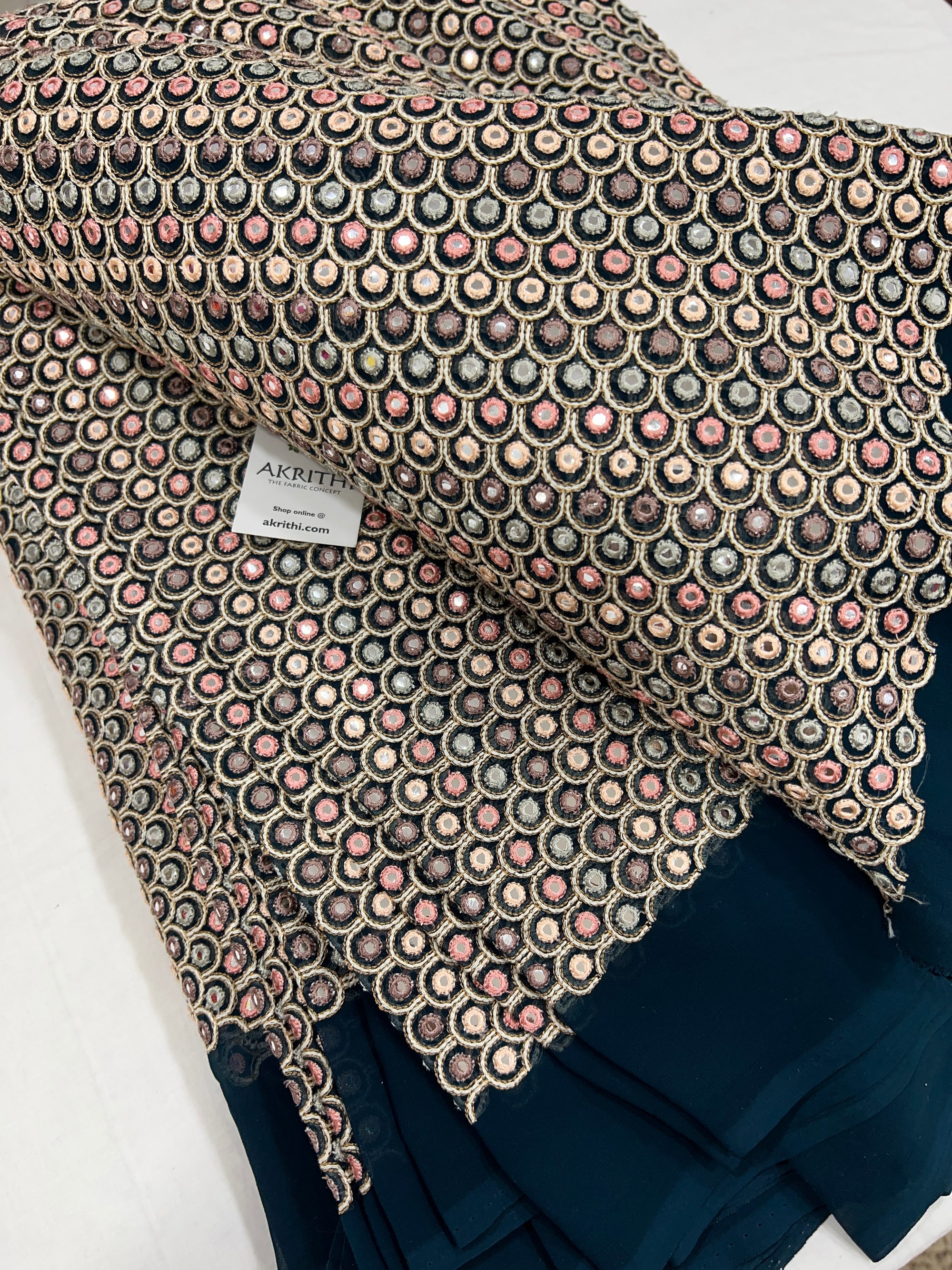 Heavy Embroidered georgette fabric