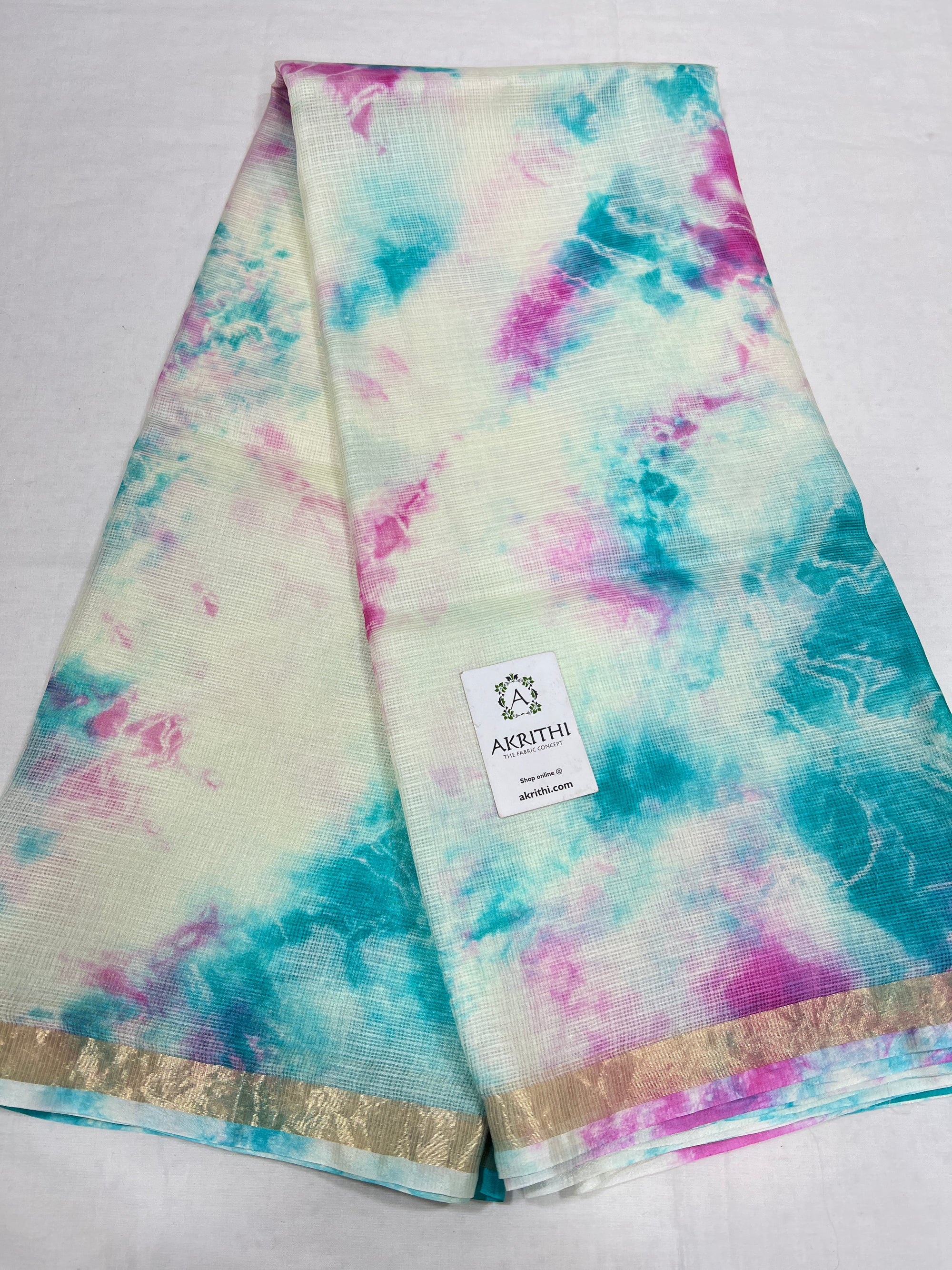 Tie and dye pure kota silk saree