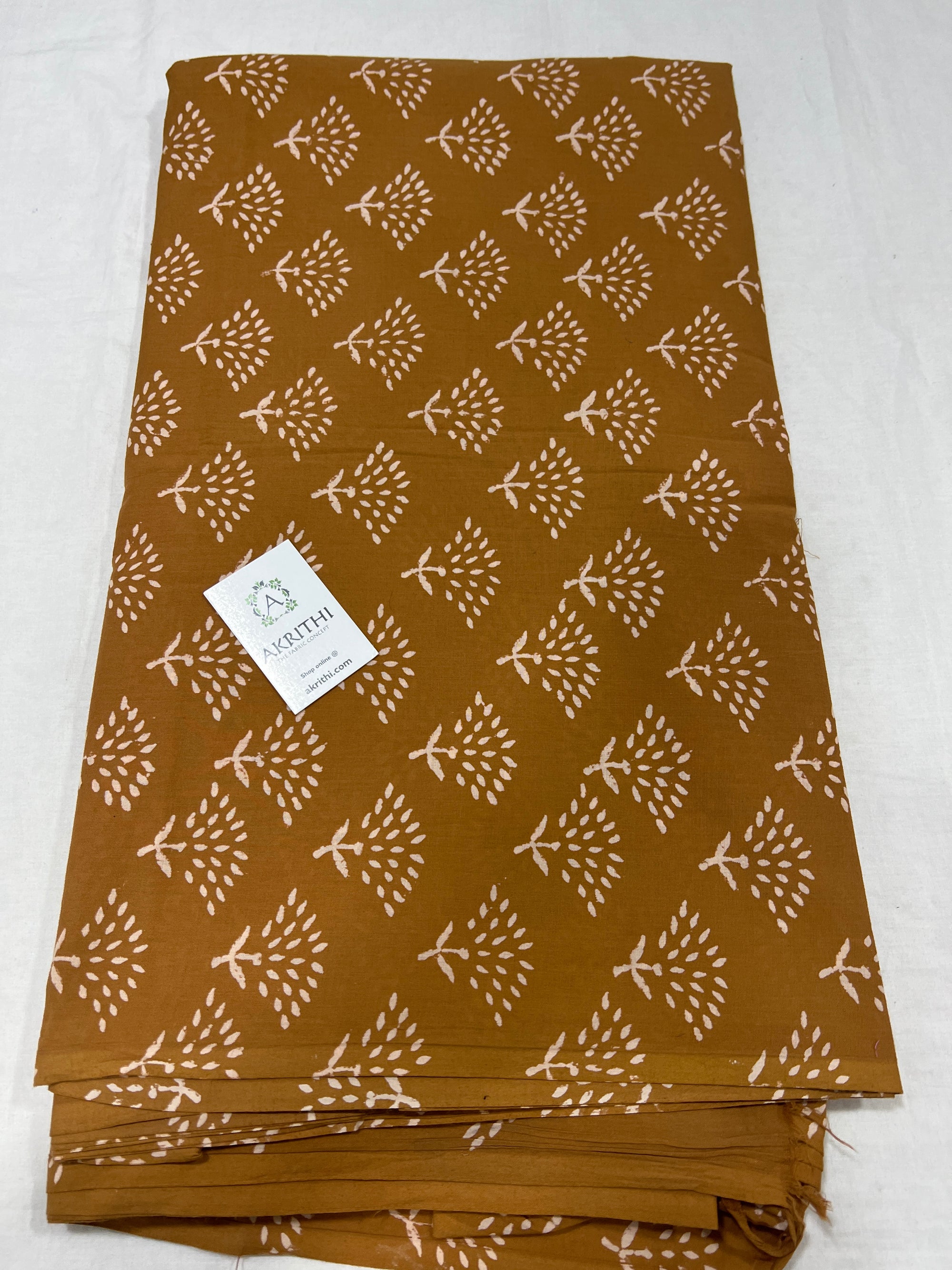 Dabu block Printed pure cotton fabric 90 CM CUT