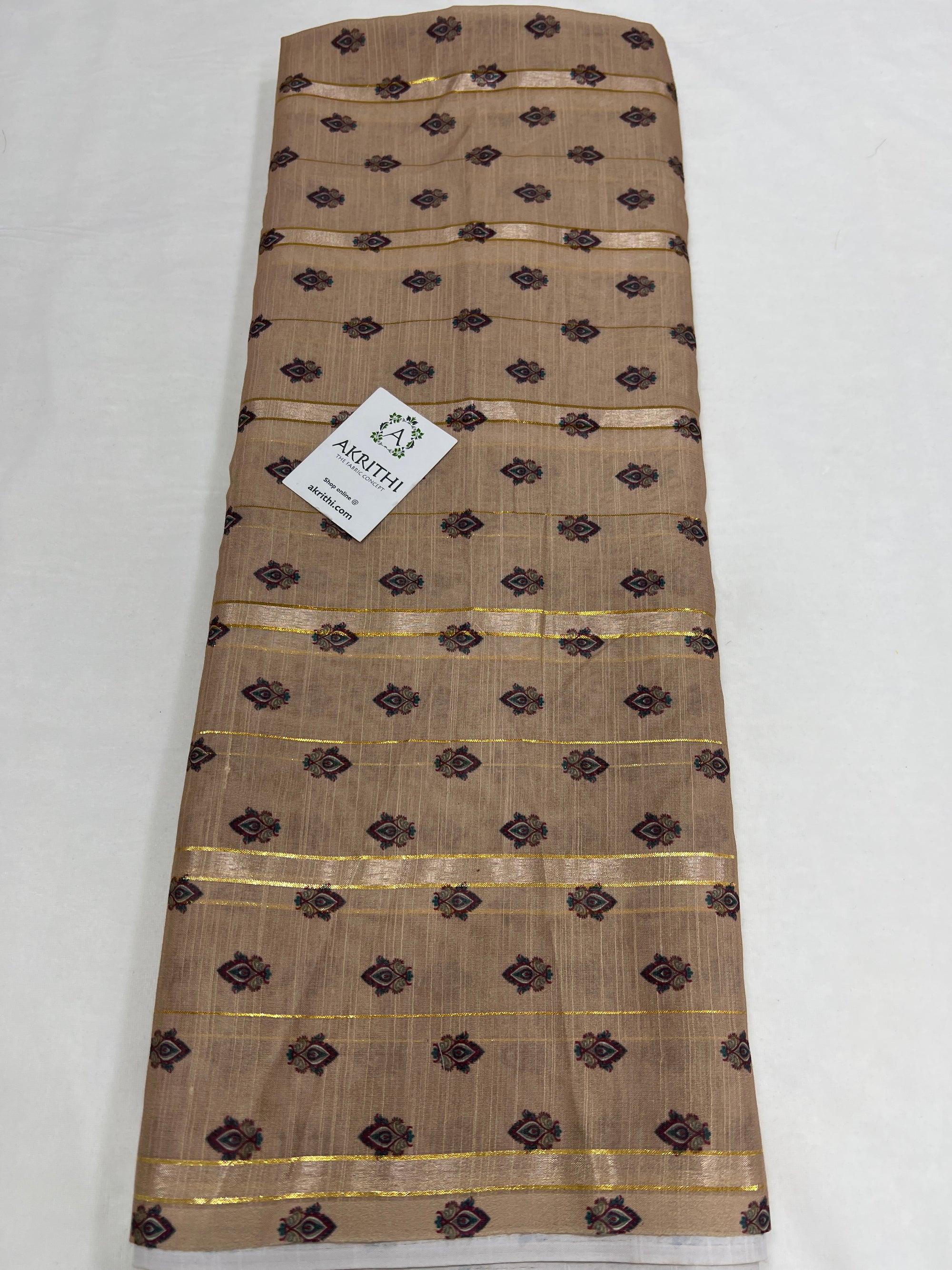 Digital printed munga fabric with Zari lines