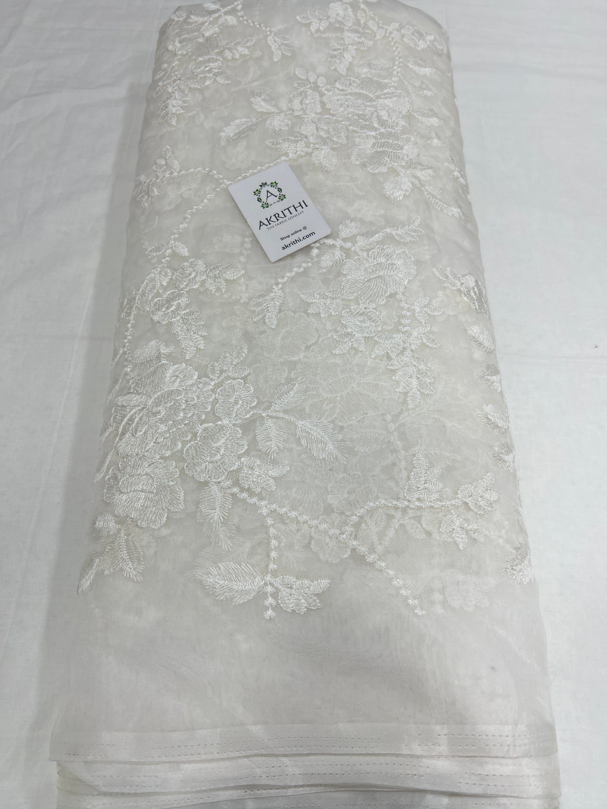 Embroidered organza fabric