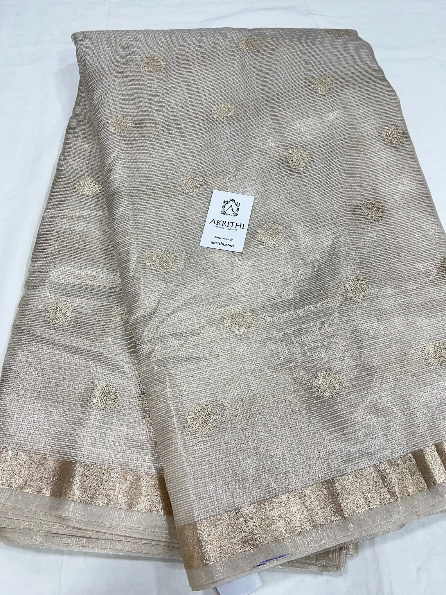 Dyeable Banarasi woven Kota tissue fabric