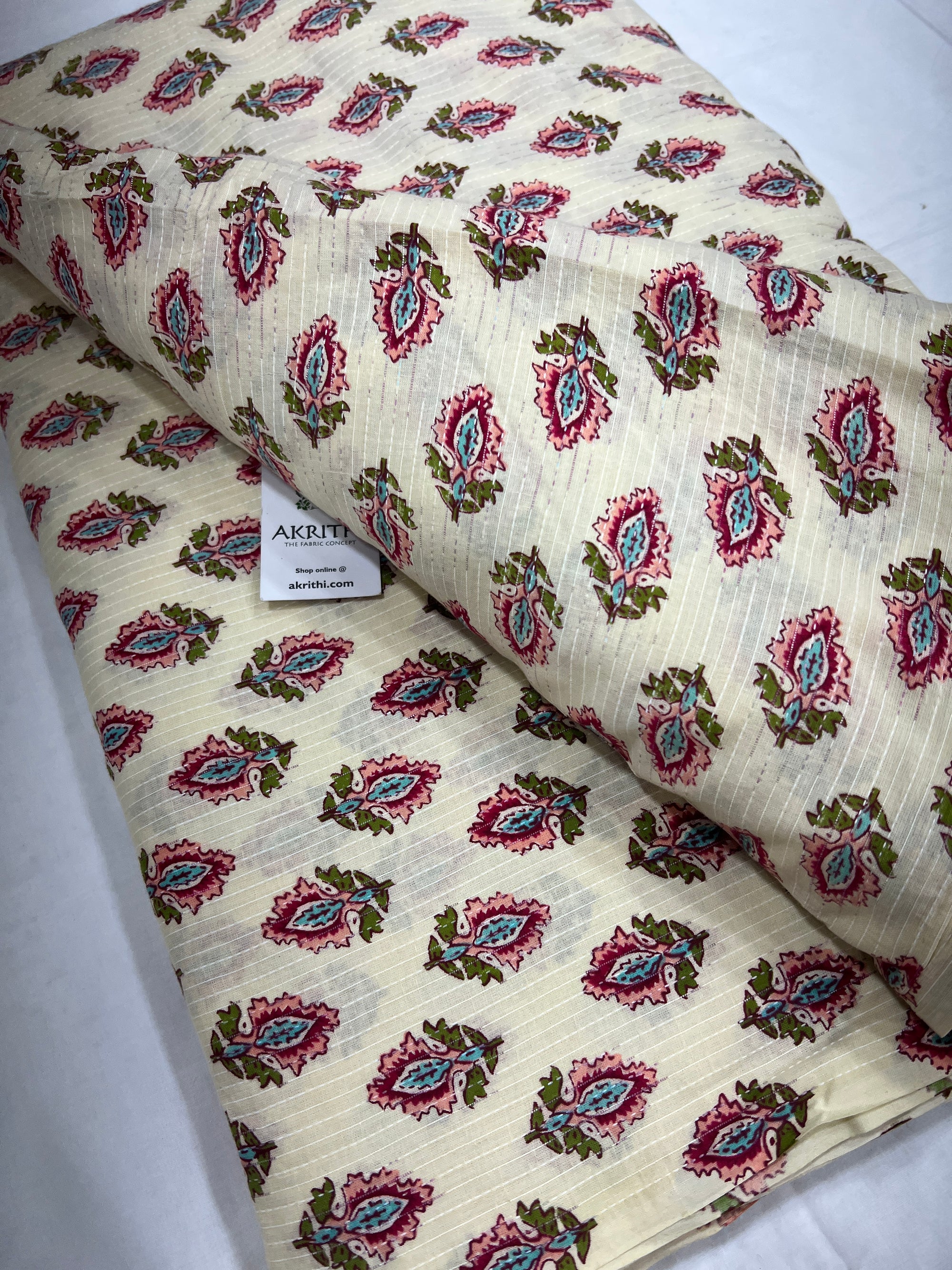 Kantha Printed pure cotton fabric