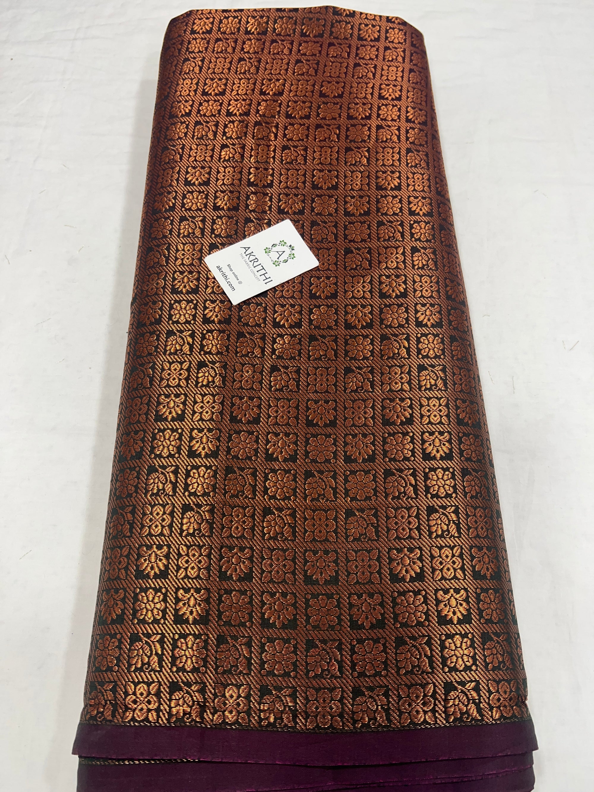 Banarasi brocade fabric with copper zari