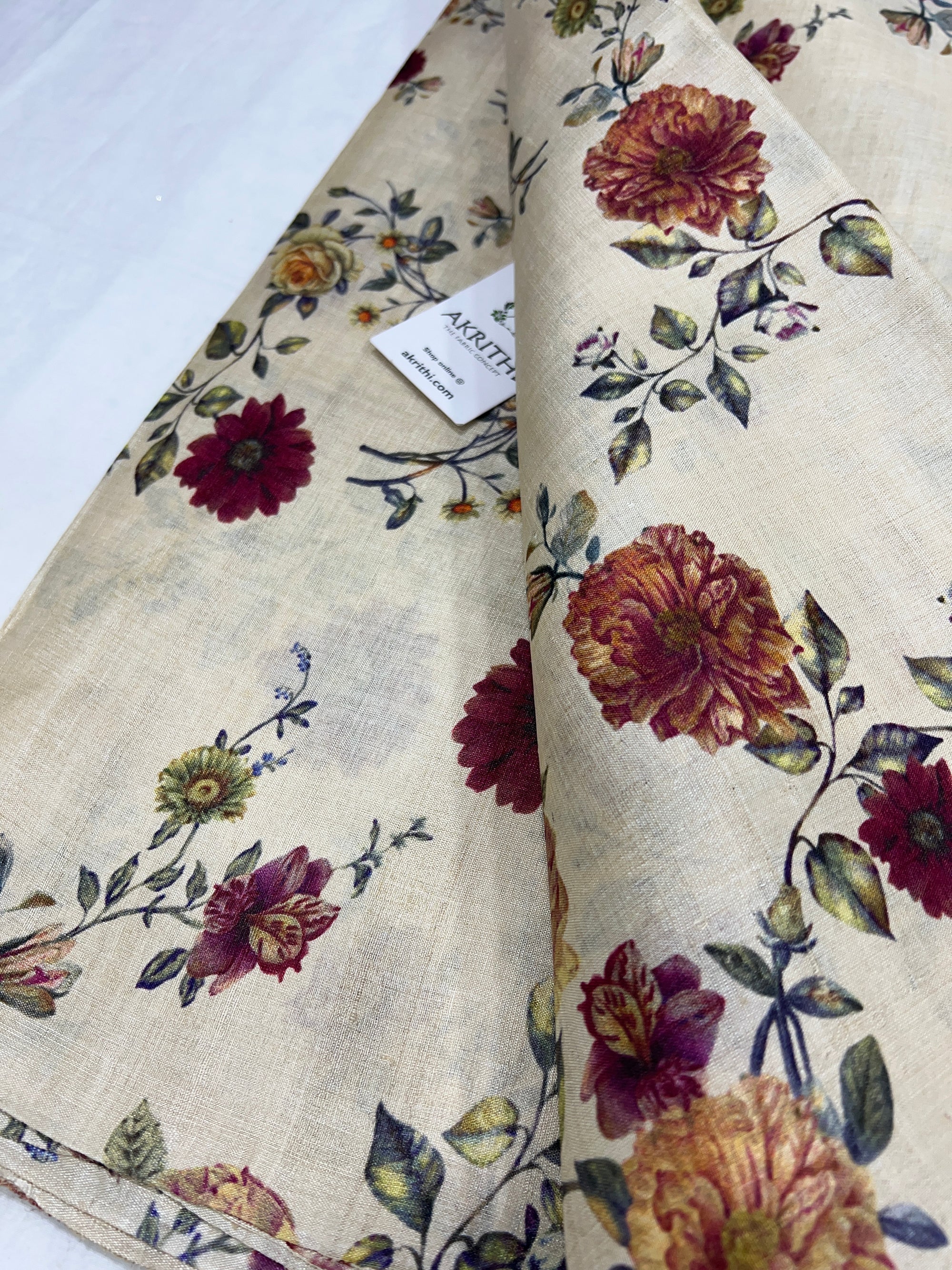 Digital Printed handloom pure tussar silk fabric