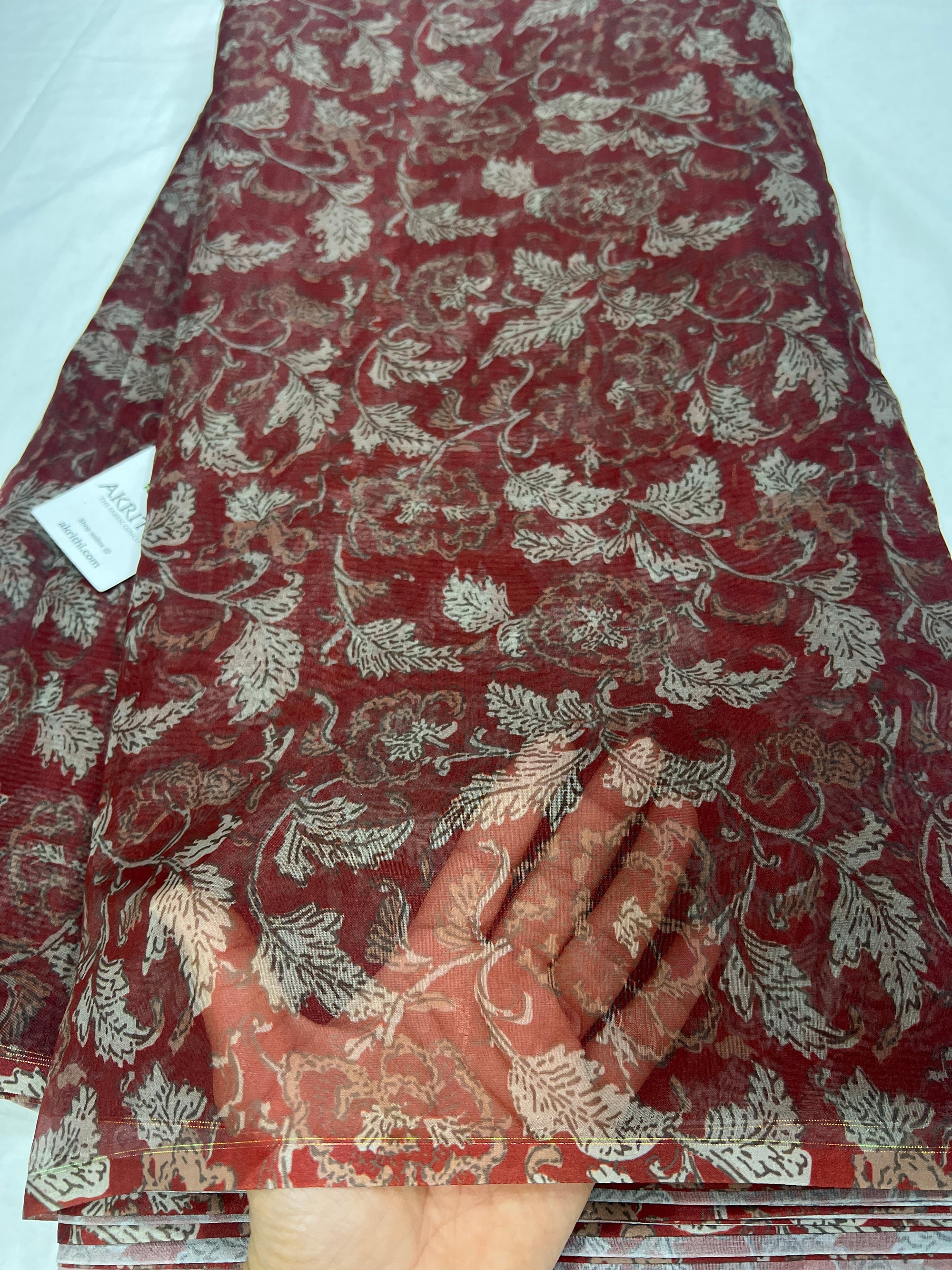 Printed organza fabric 80 CM CUT