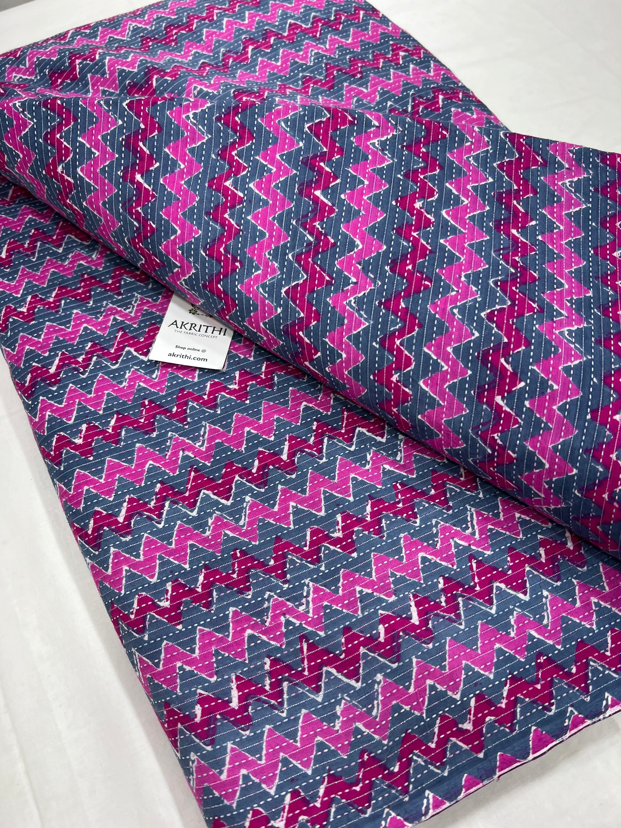 Kantha Printed pure cotton fabric