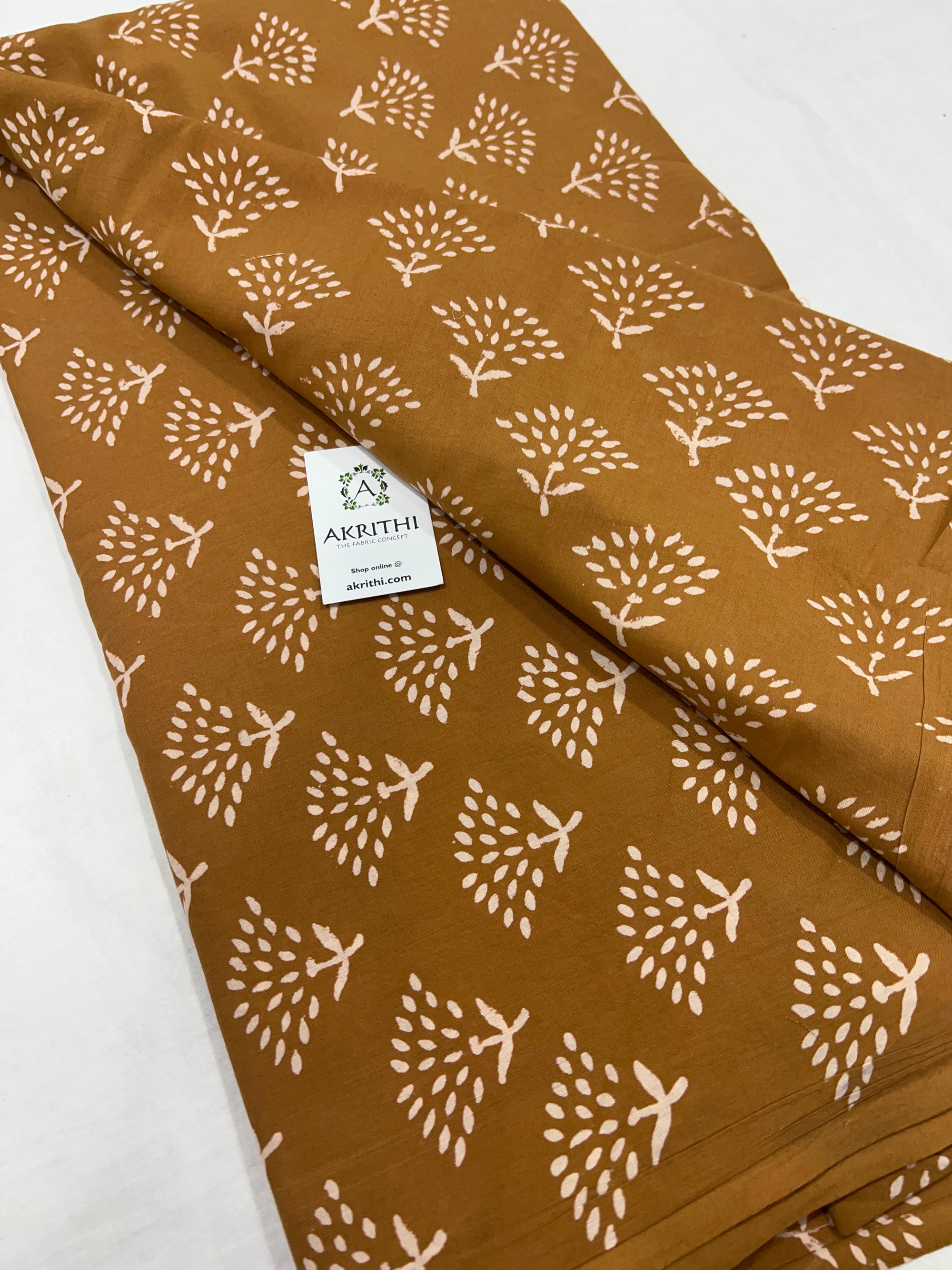 Dabu block Printed pure cotton fabric 90 CM CUT
