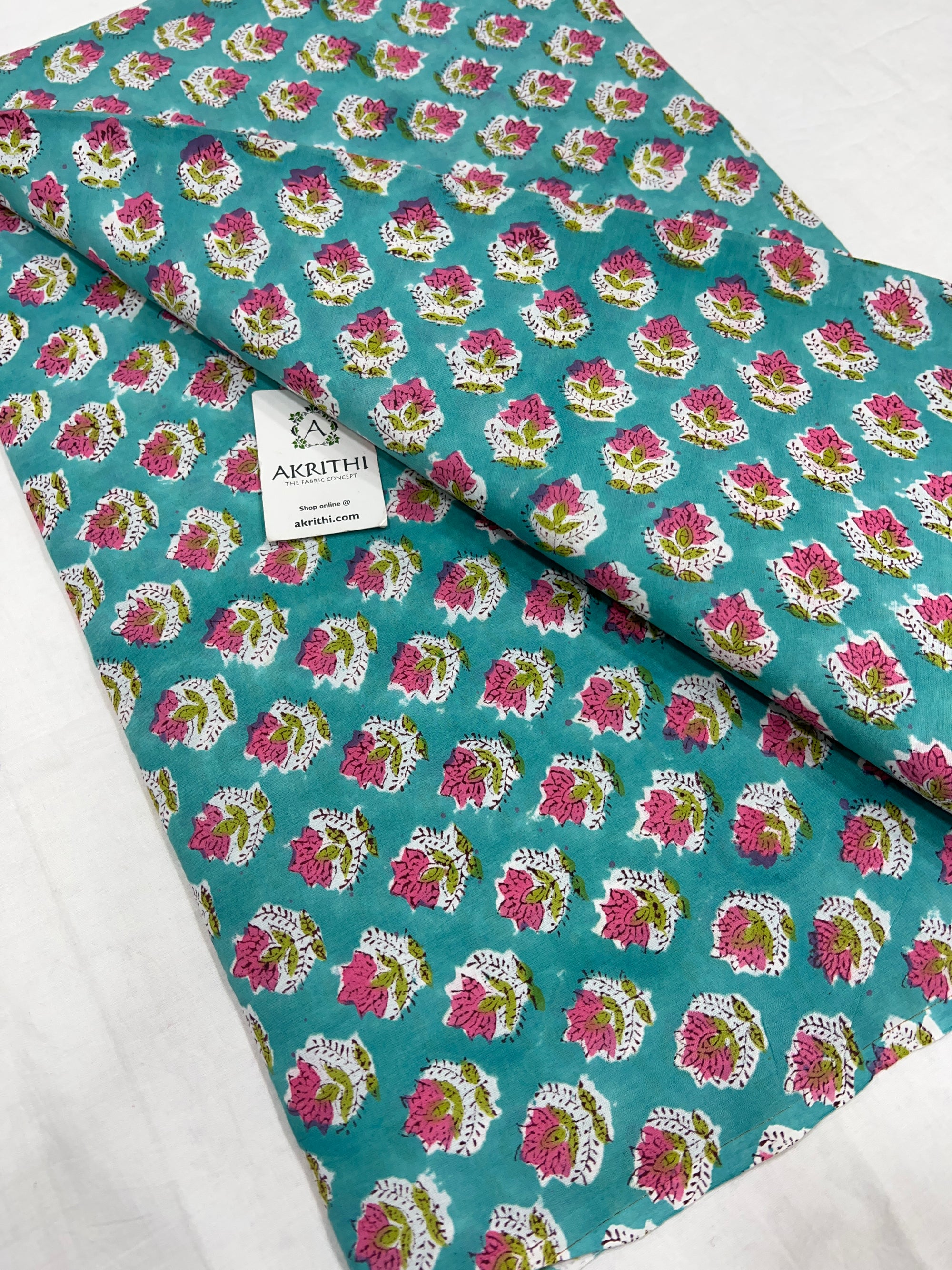 Hand block Printed pure cotton fabric