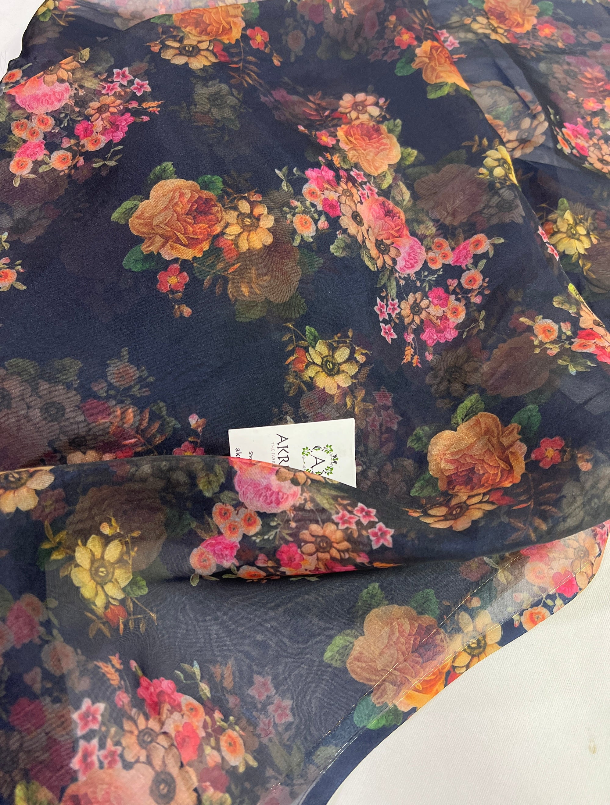 Digital floral Printed organza fabric