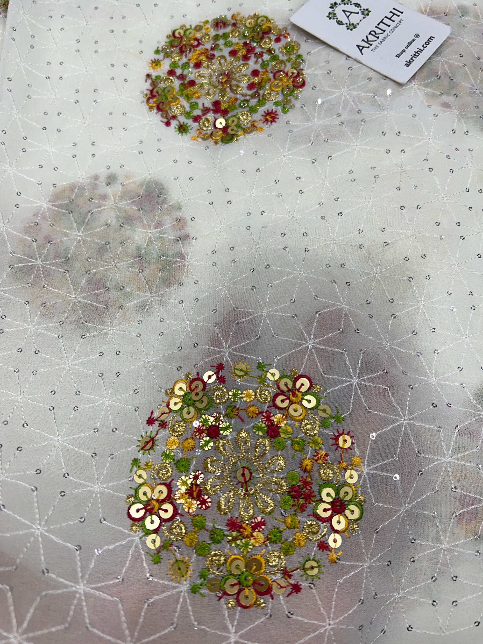 Embroidered Georgette fabric