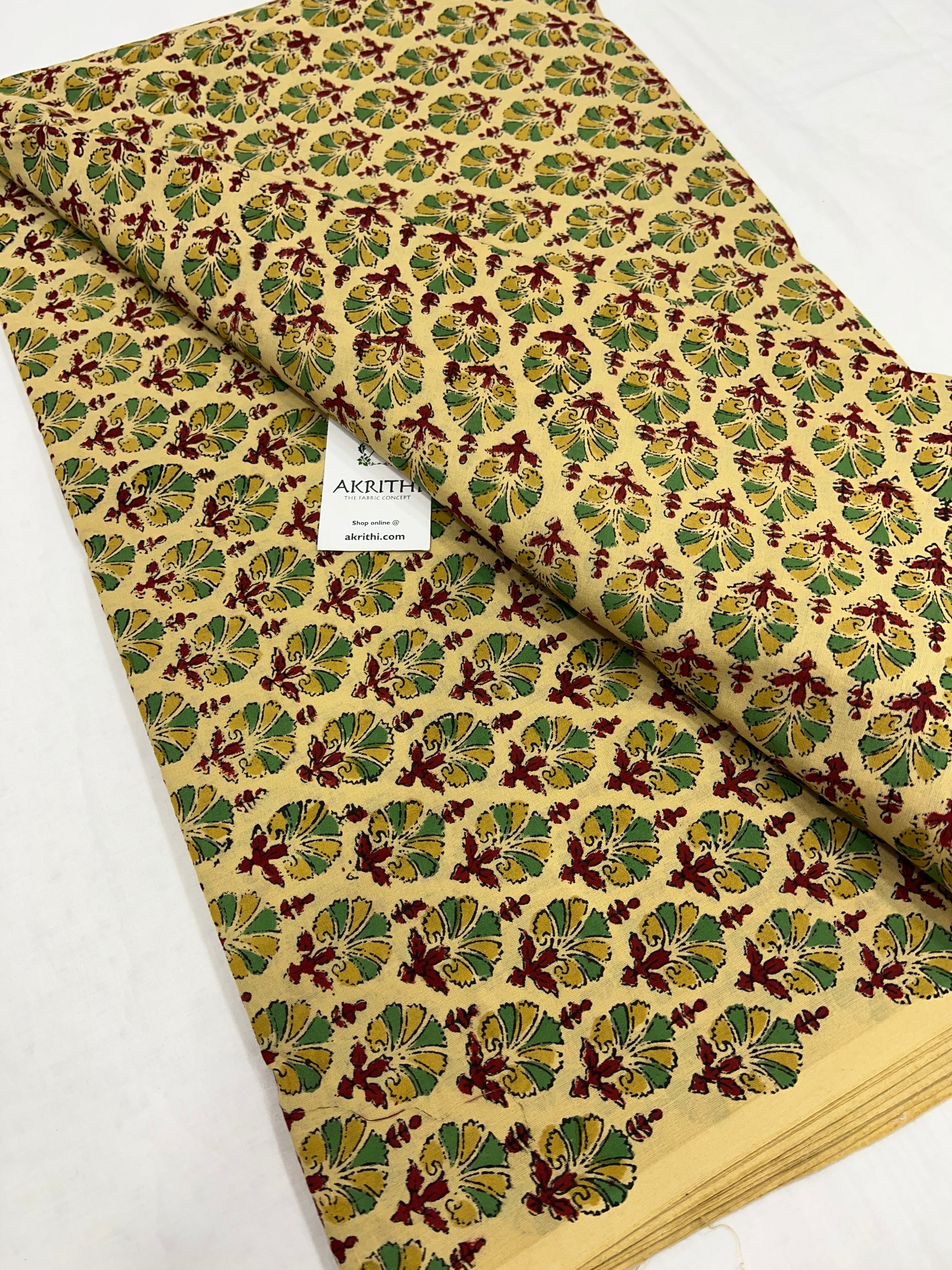 Hand block Printed pure cotton fabric