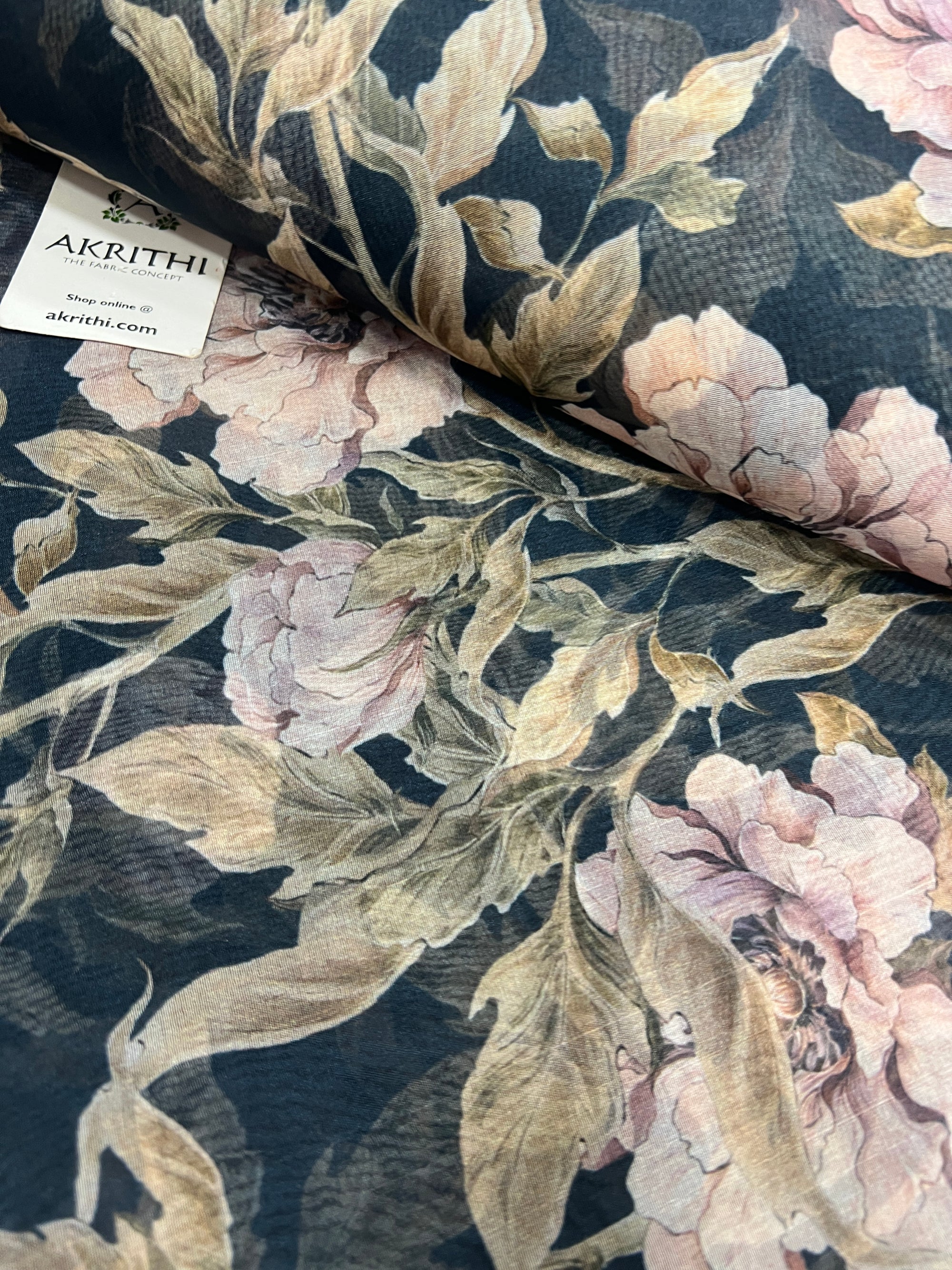 Digital floral Printed organza fabric