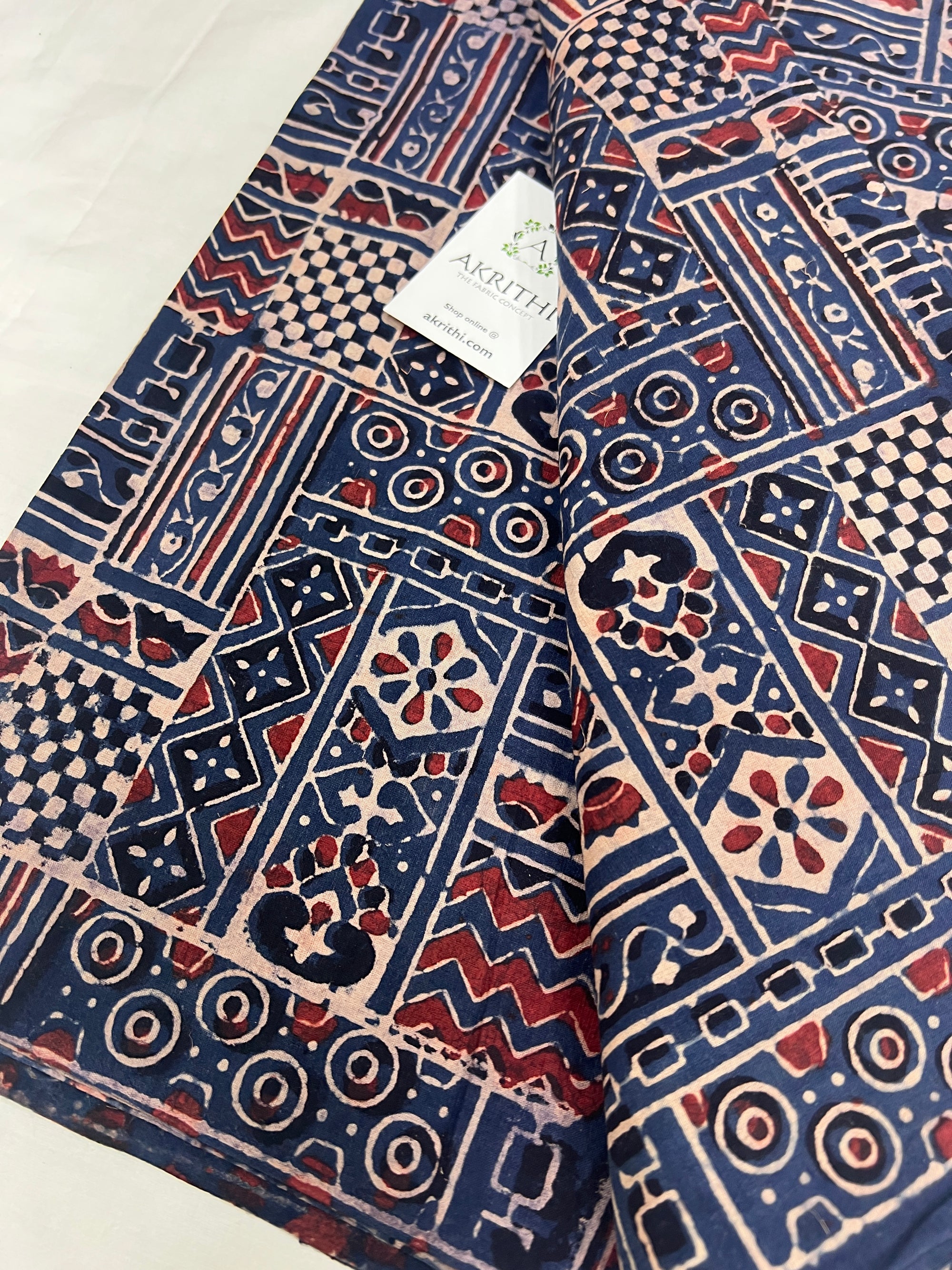Ajrakh pure cotton fabric