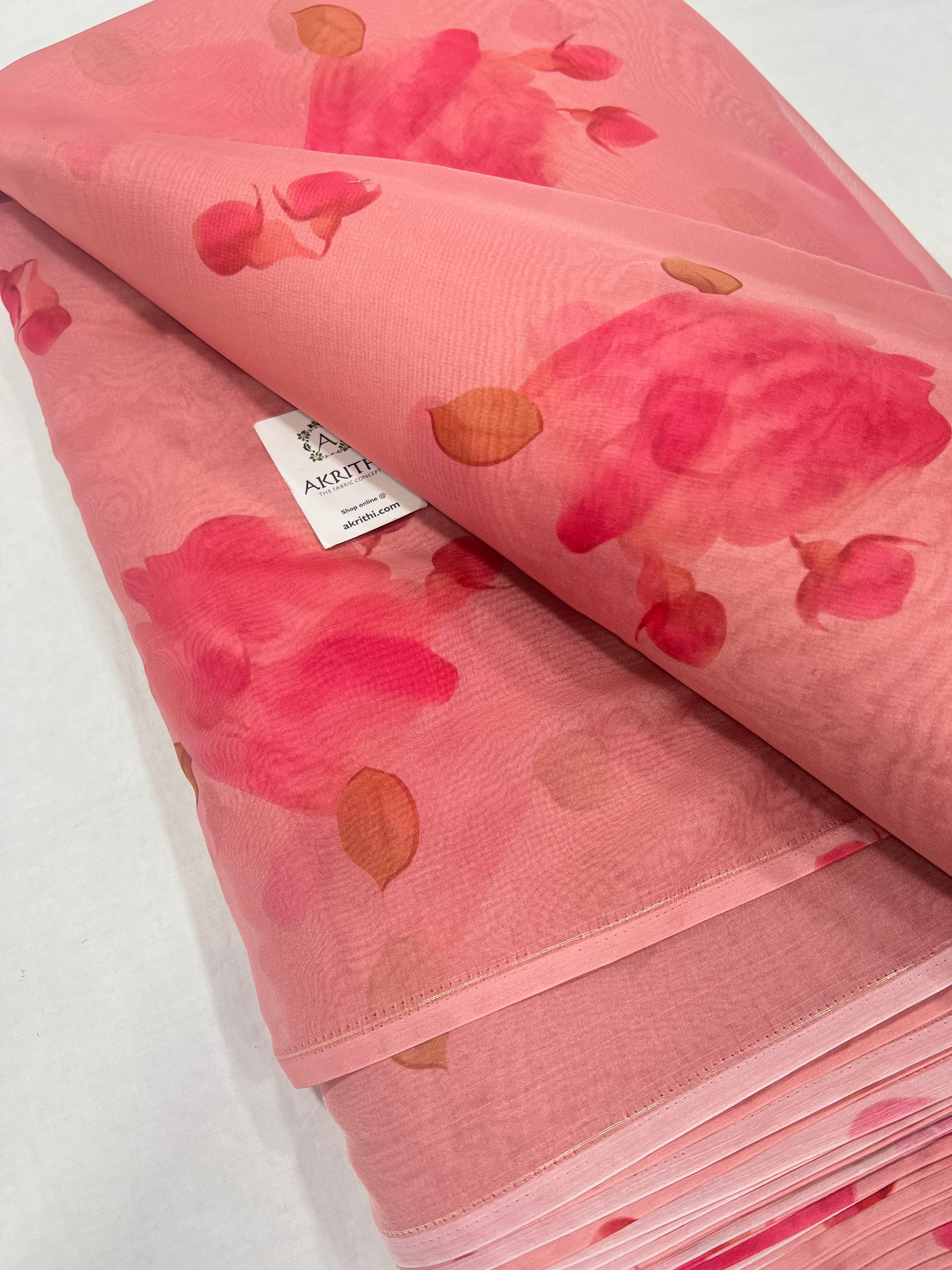 Digital floral Printed organza fabric