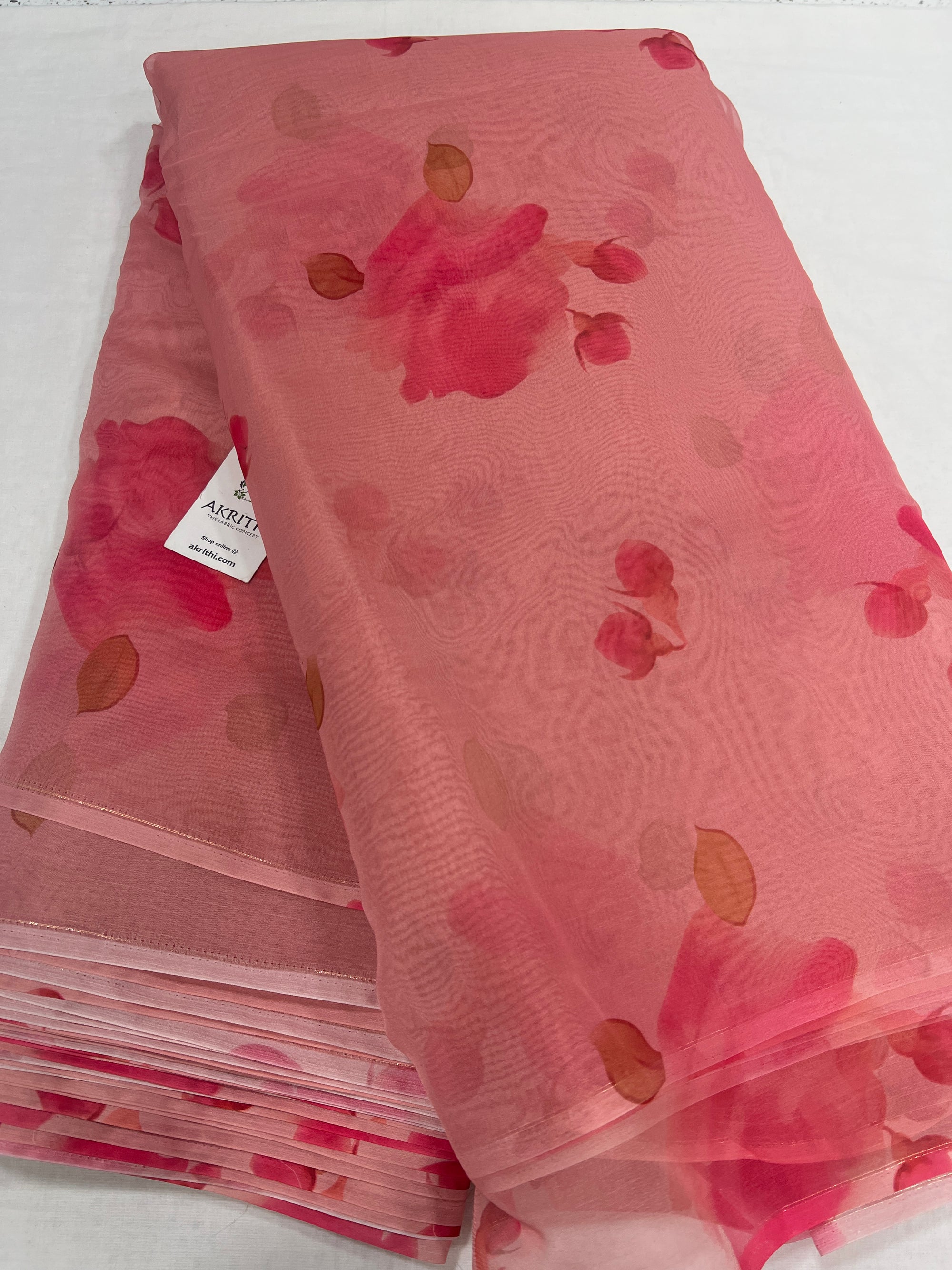 Digital floral Printed organza fabric