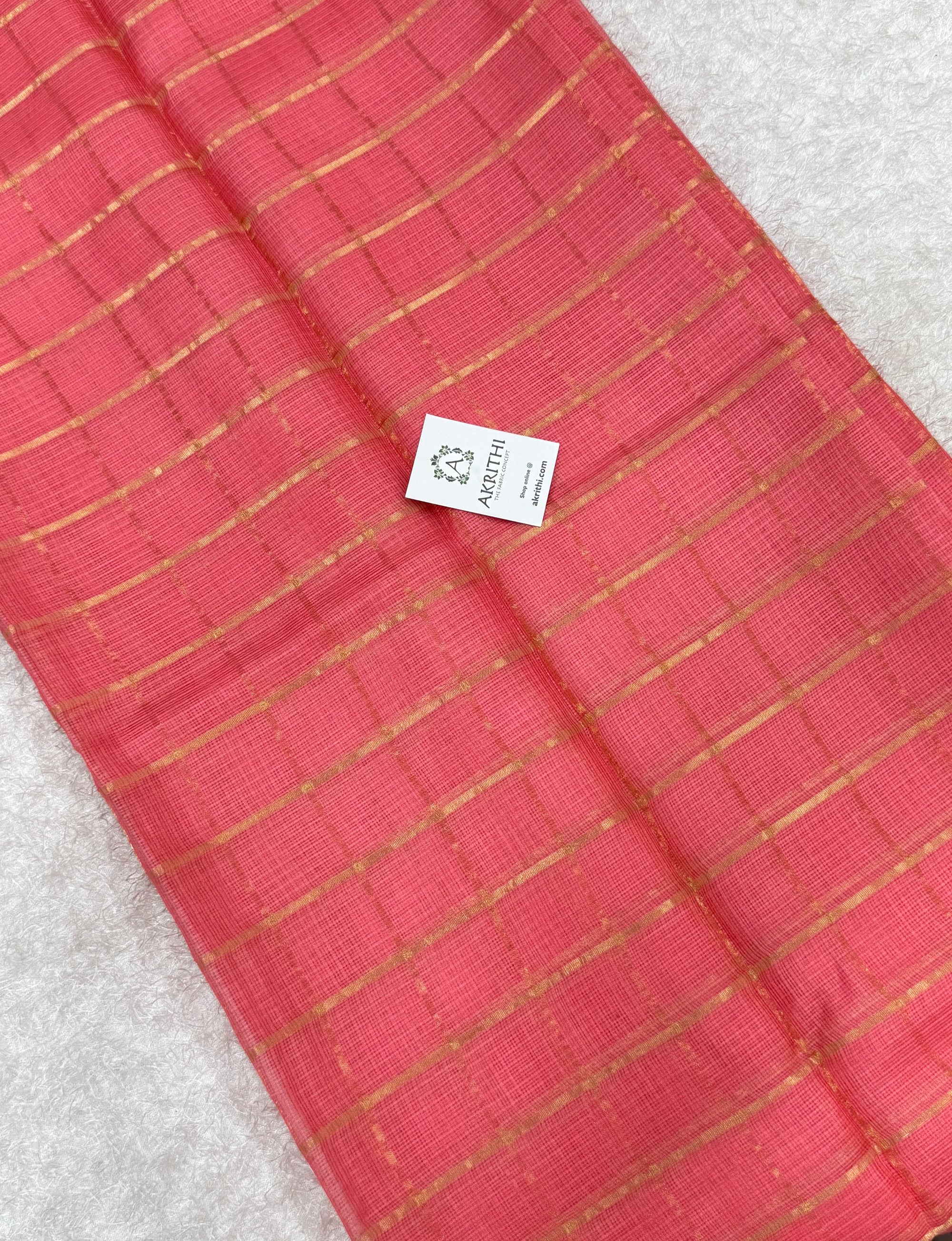Pure kota silk saree with zari checks