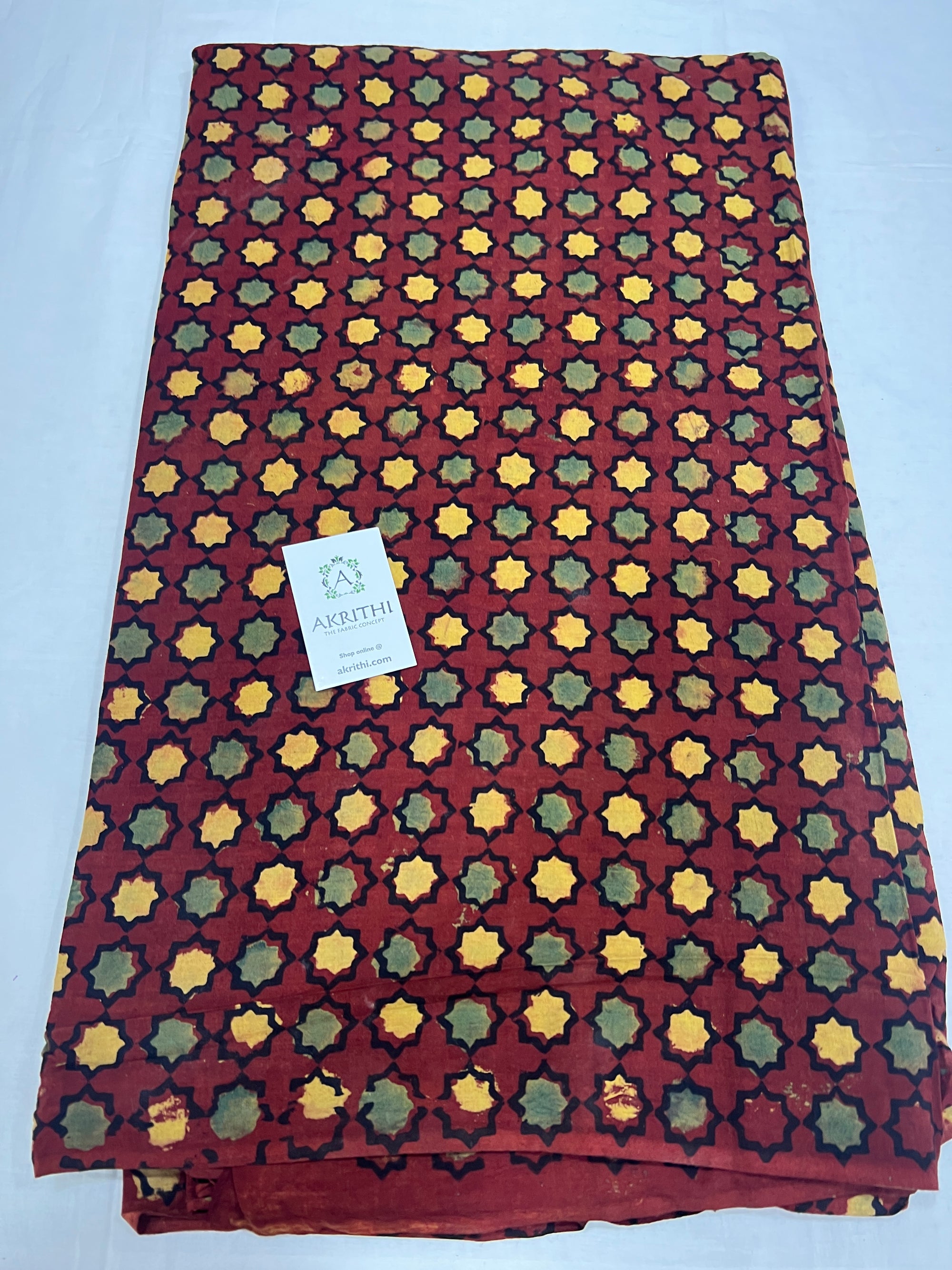 Ajrakh pure cotton fabric