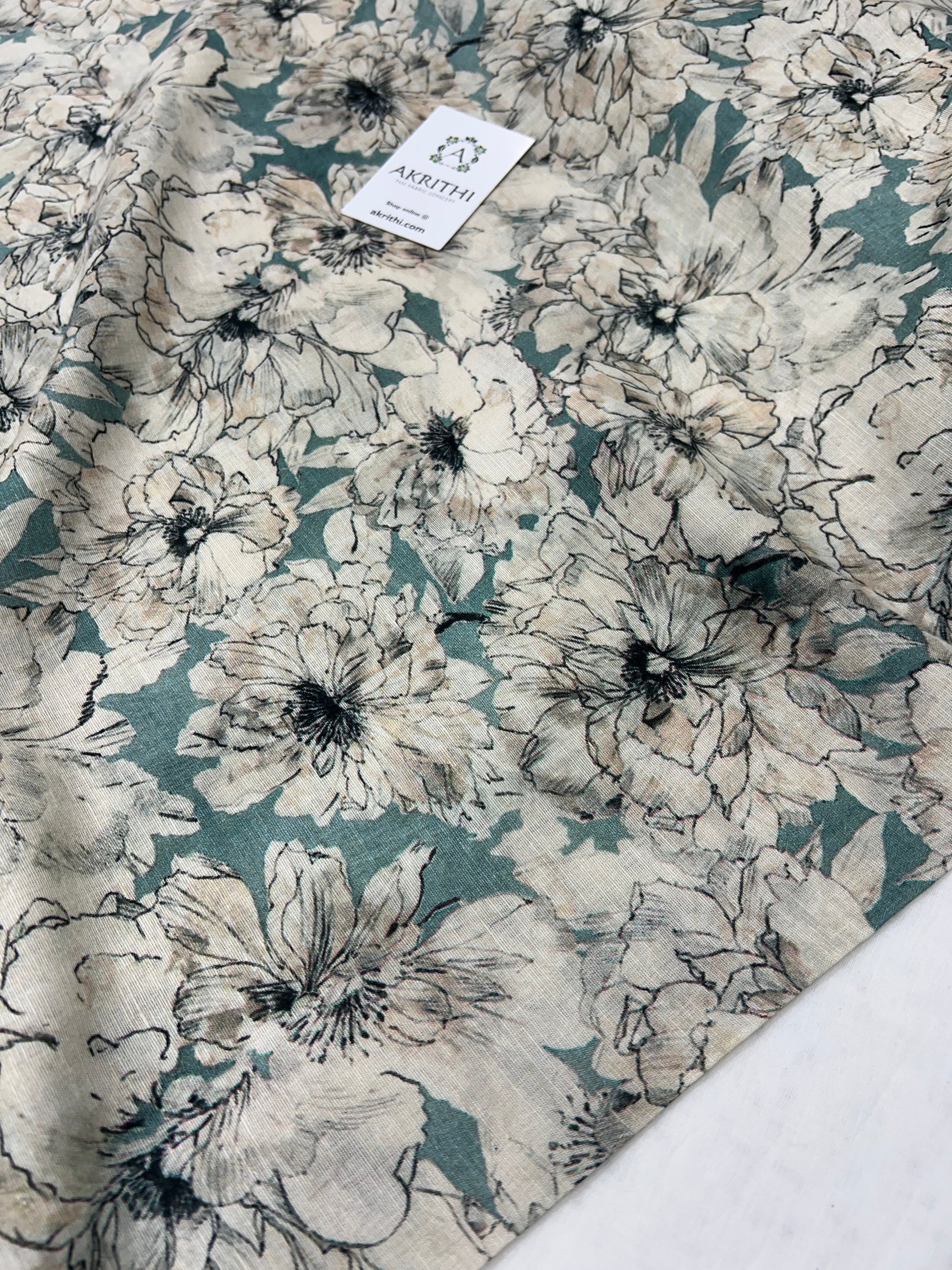 Digital Printed pure linen fabric