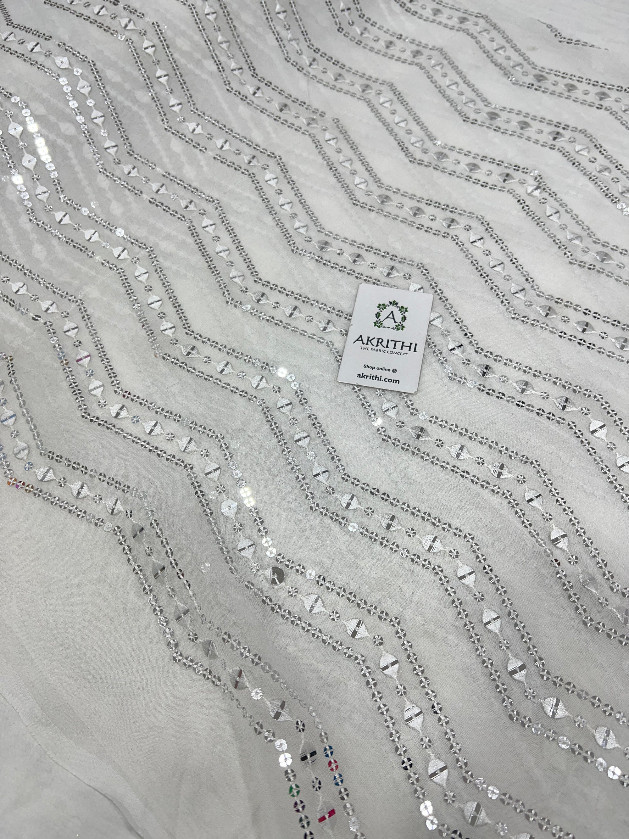 Dyeable Embroidered Georgette fabric