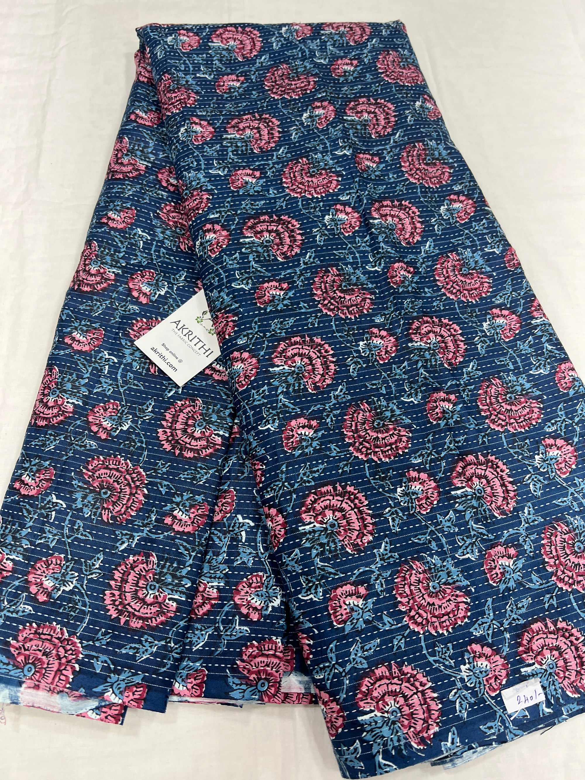 Printed Kantha pure cotton fabric