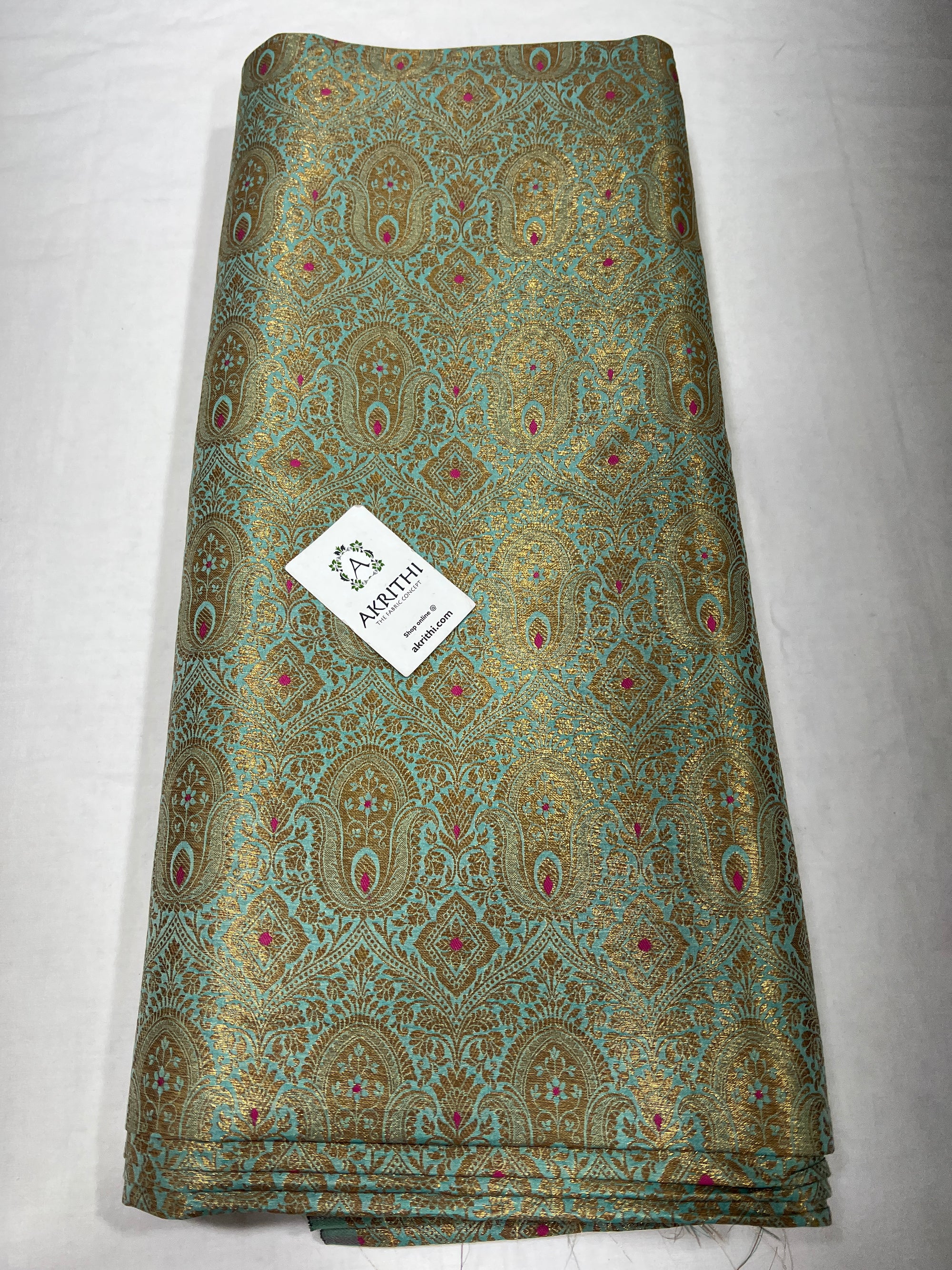 Pure Banarasi brocade fabric 75 cms cut
