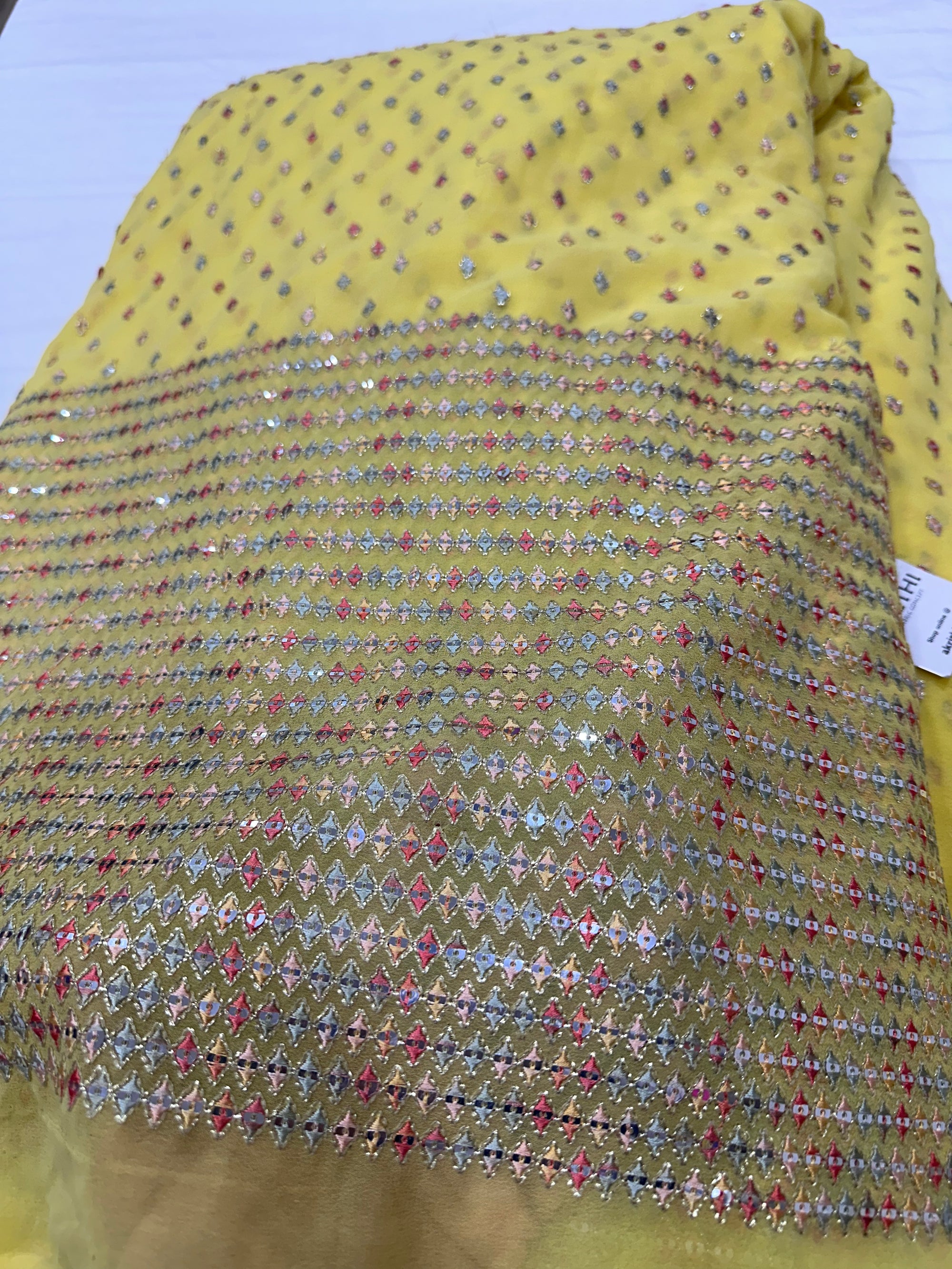 Heavy Embroidered georgette fabric