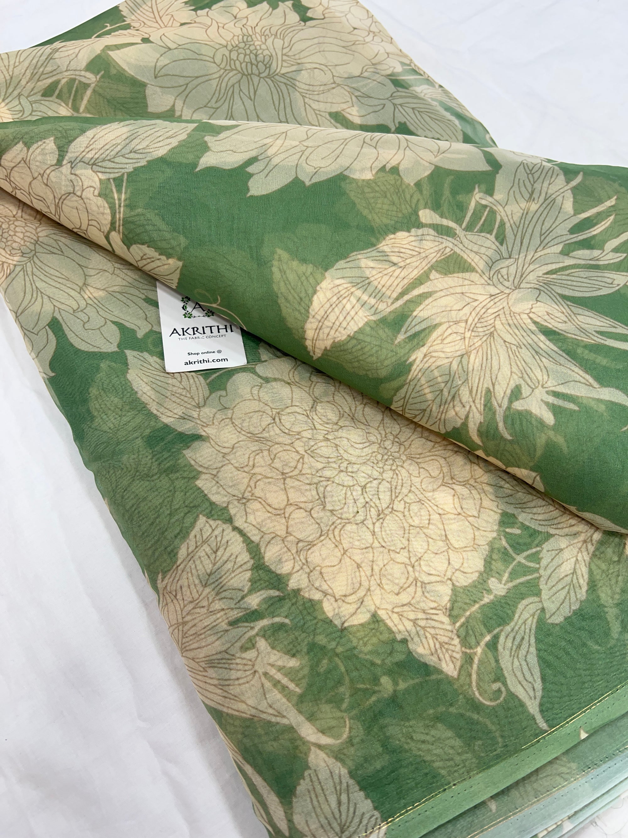 Digital floral Printed organza fabric