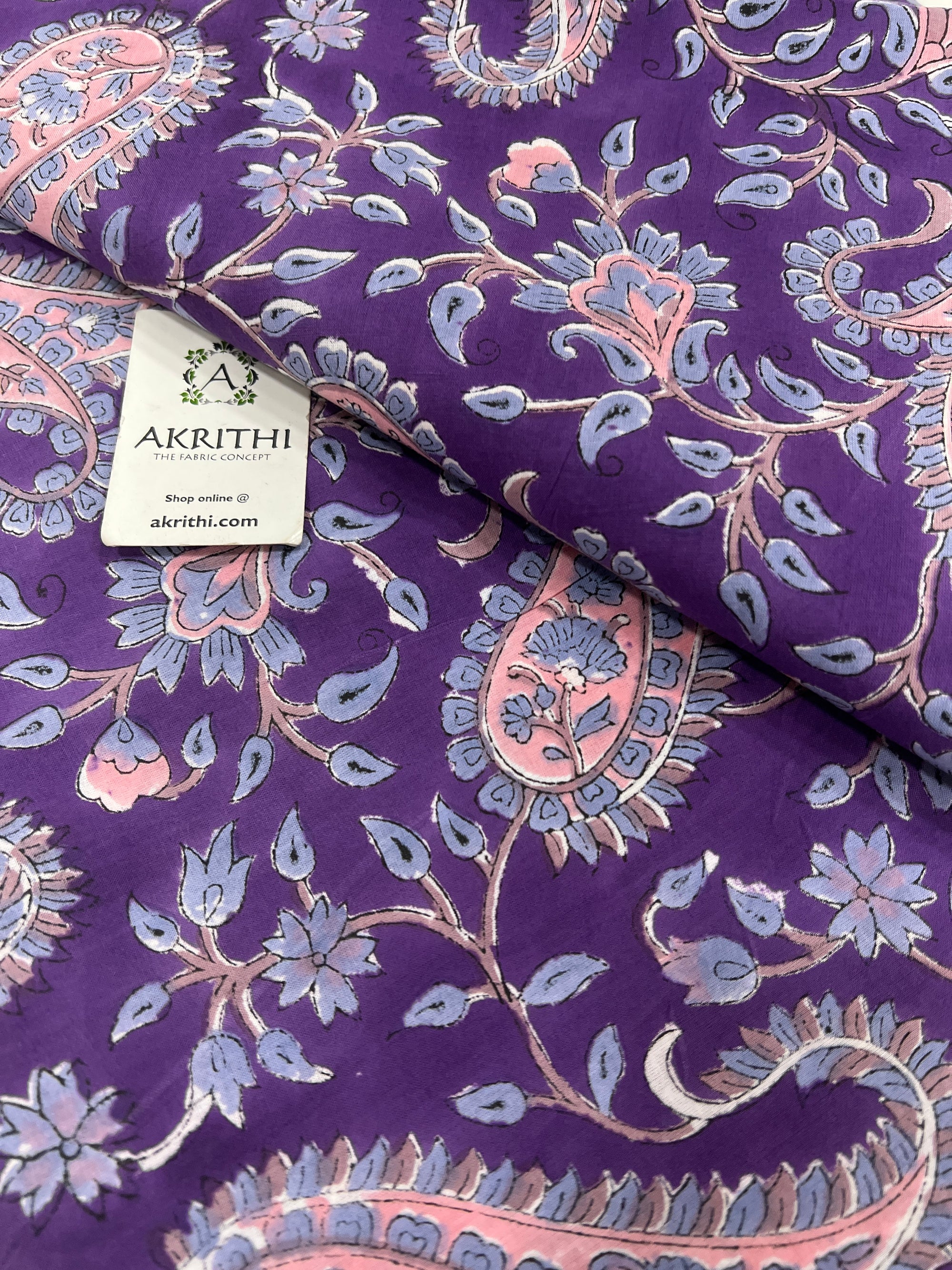 Hand block Printed pure cotton fabric