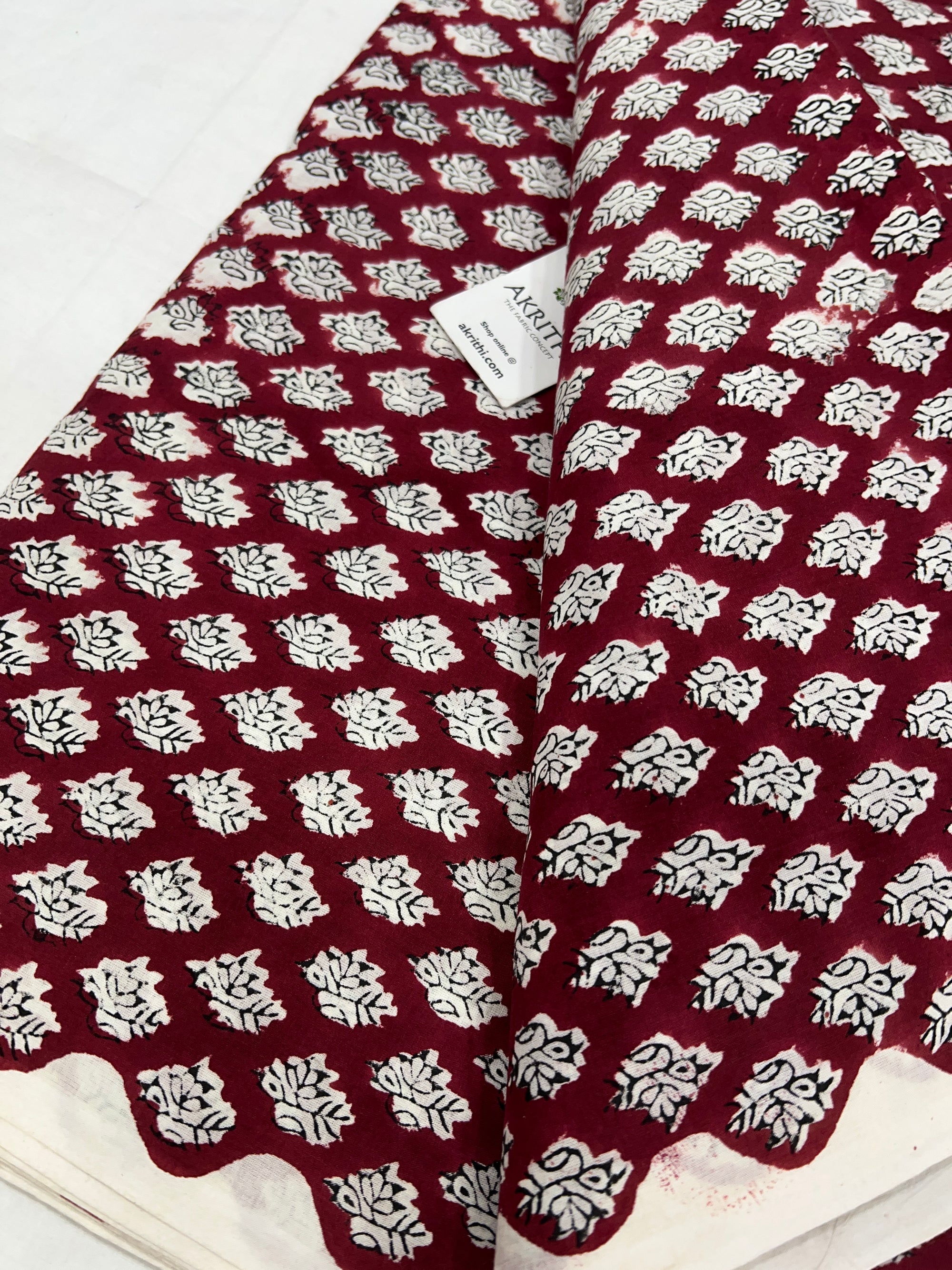 Hand block Printed pure cotton fabric