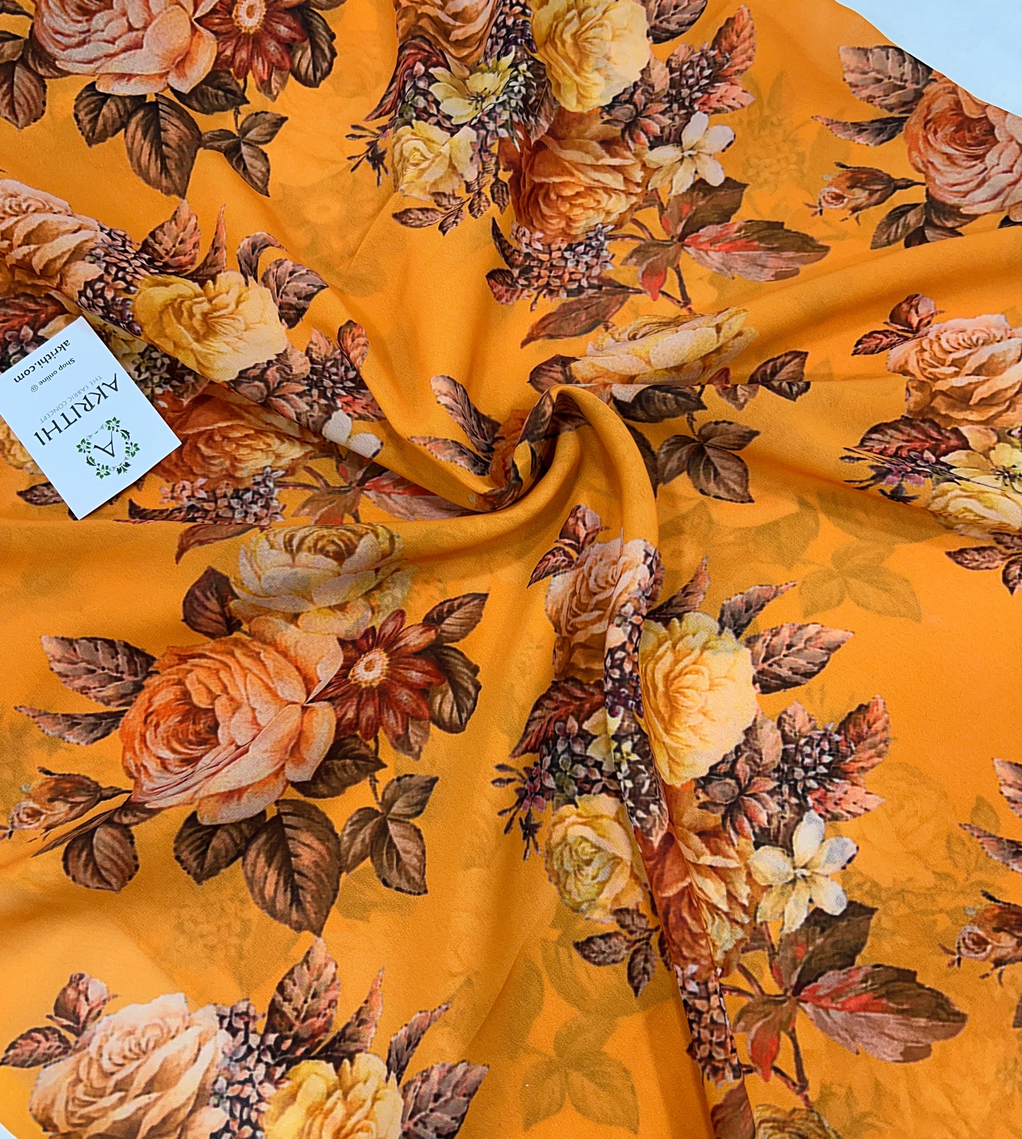 Digital floral printed georgette fabric