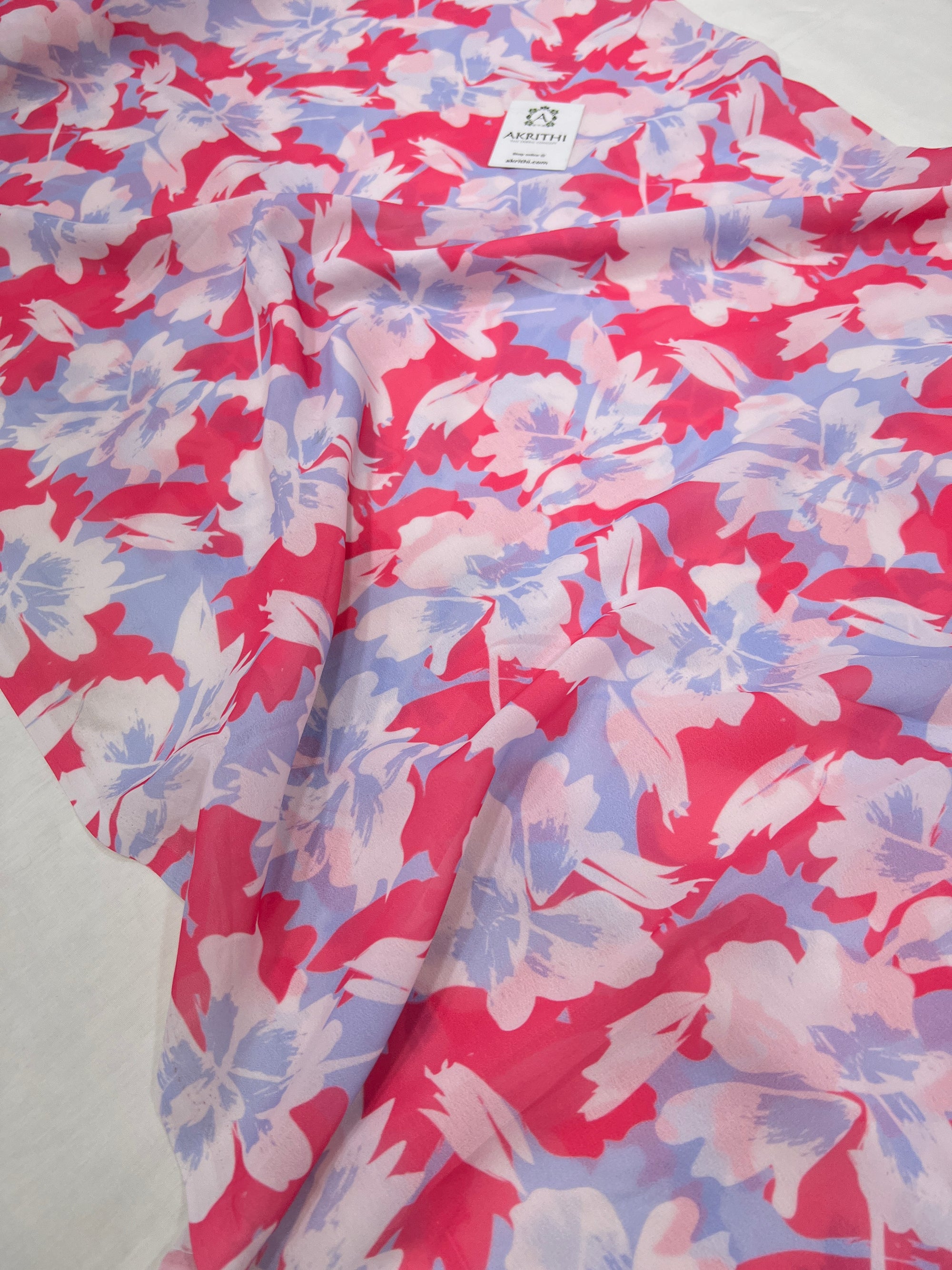 Digital floral printed georgette fabric
