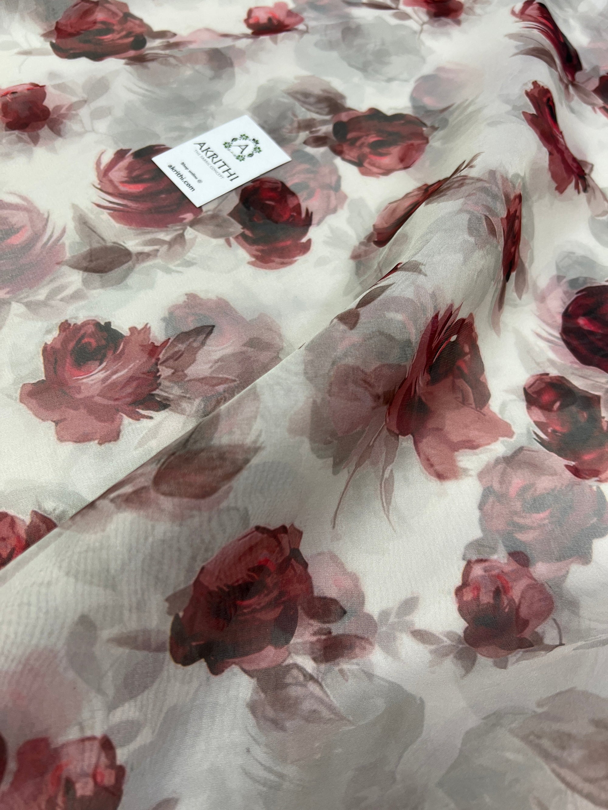 Digital floral Printed organza fabric