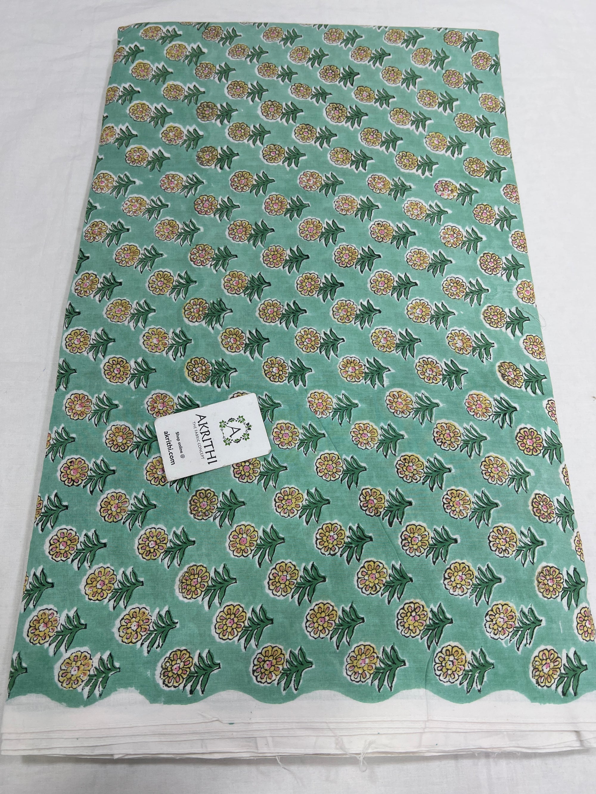 Hand block Printed pure cotton fabric