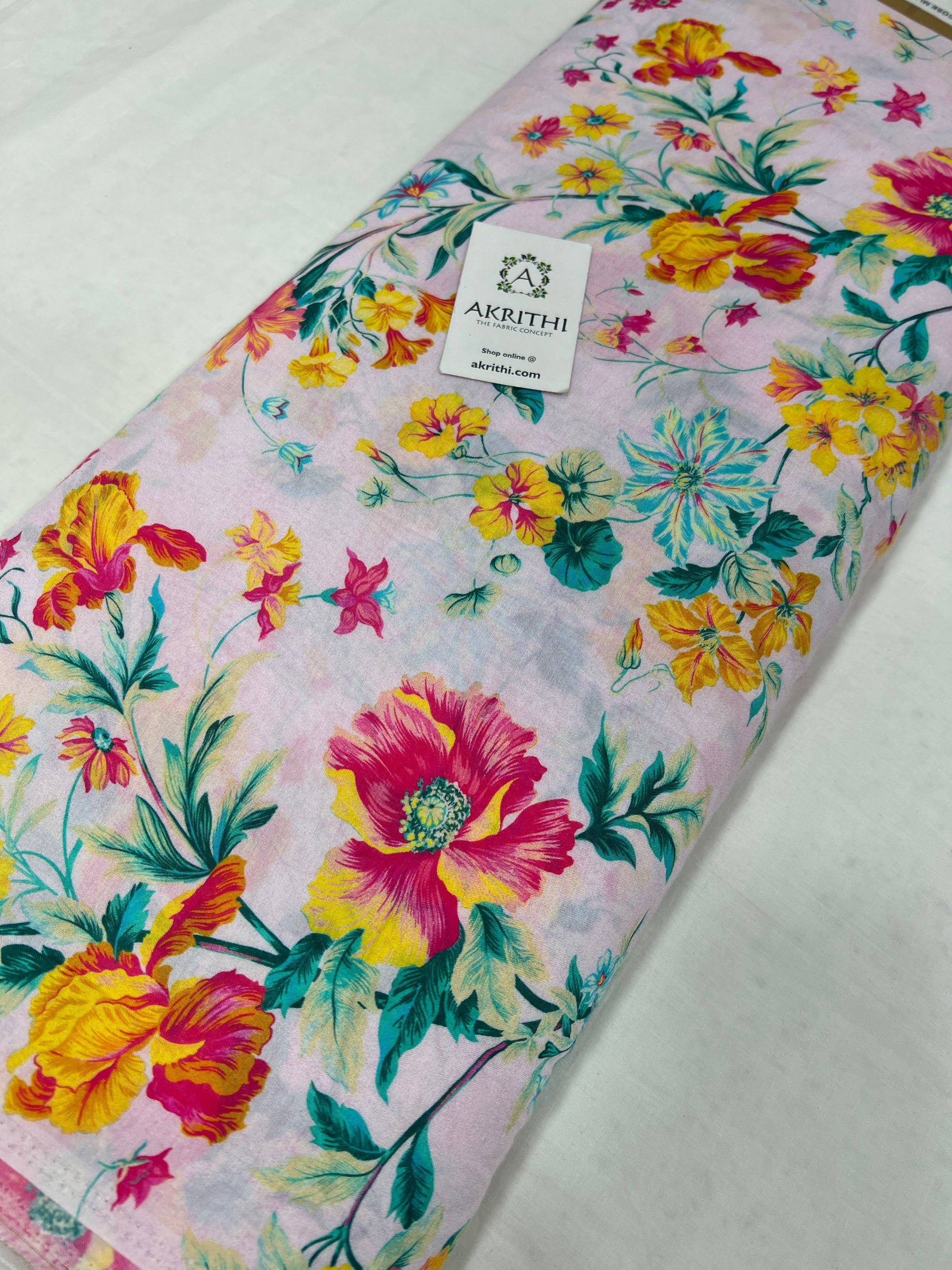 Printed pure muslin fabric
