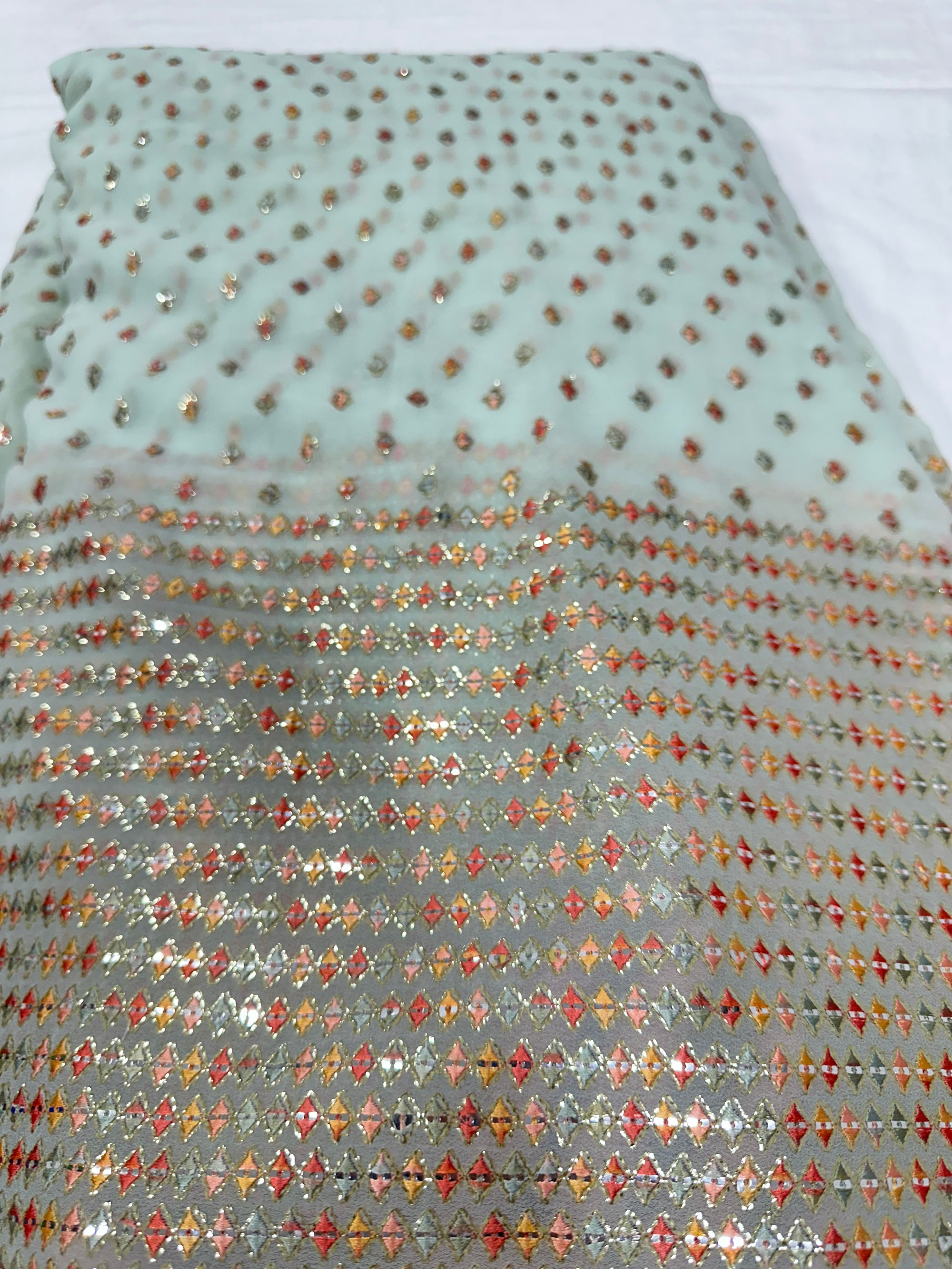 Heavy Embroidered georgette fabric