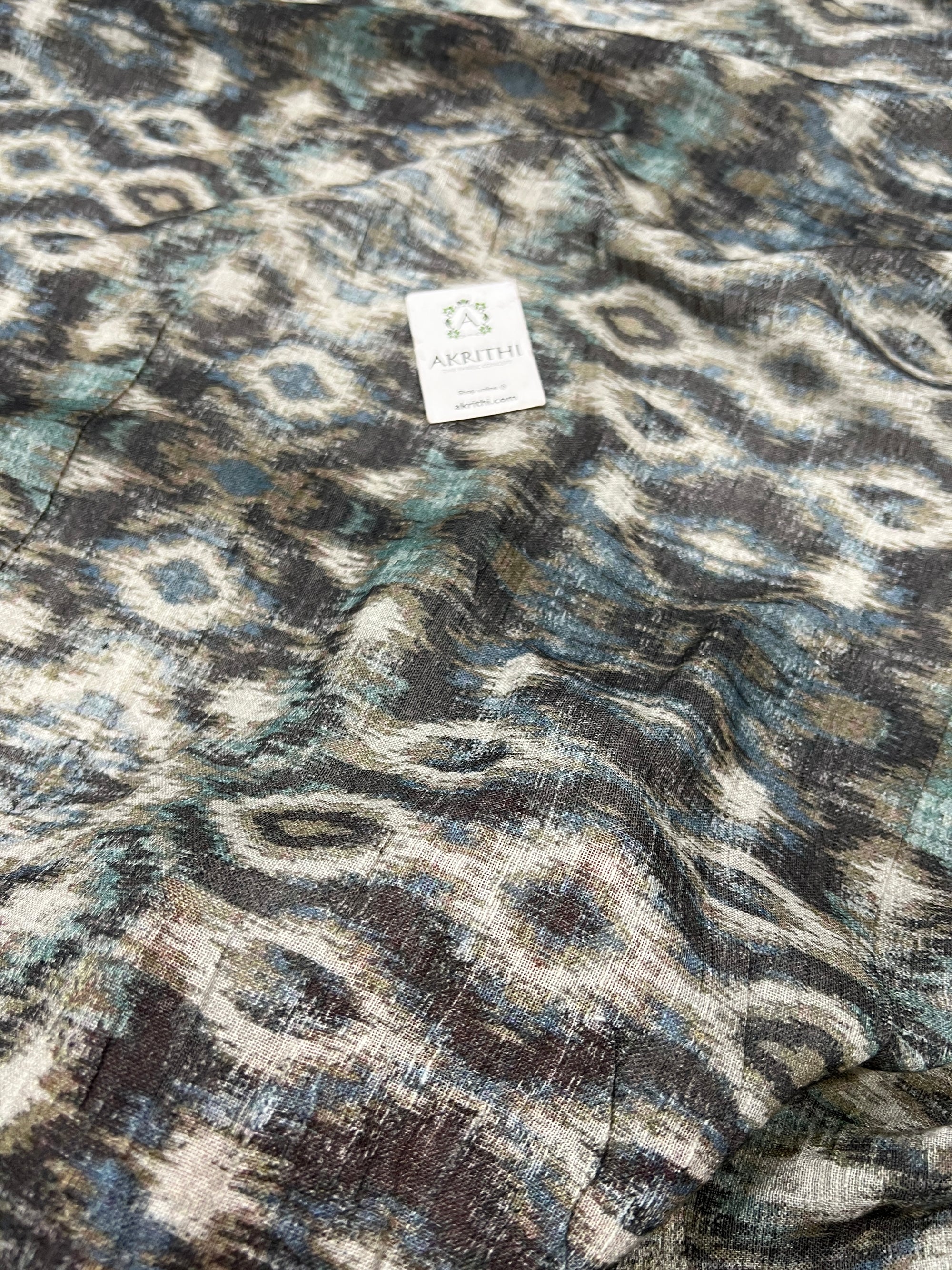 Digital Printed pure linen twill cotton fabric