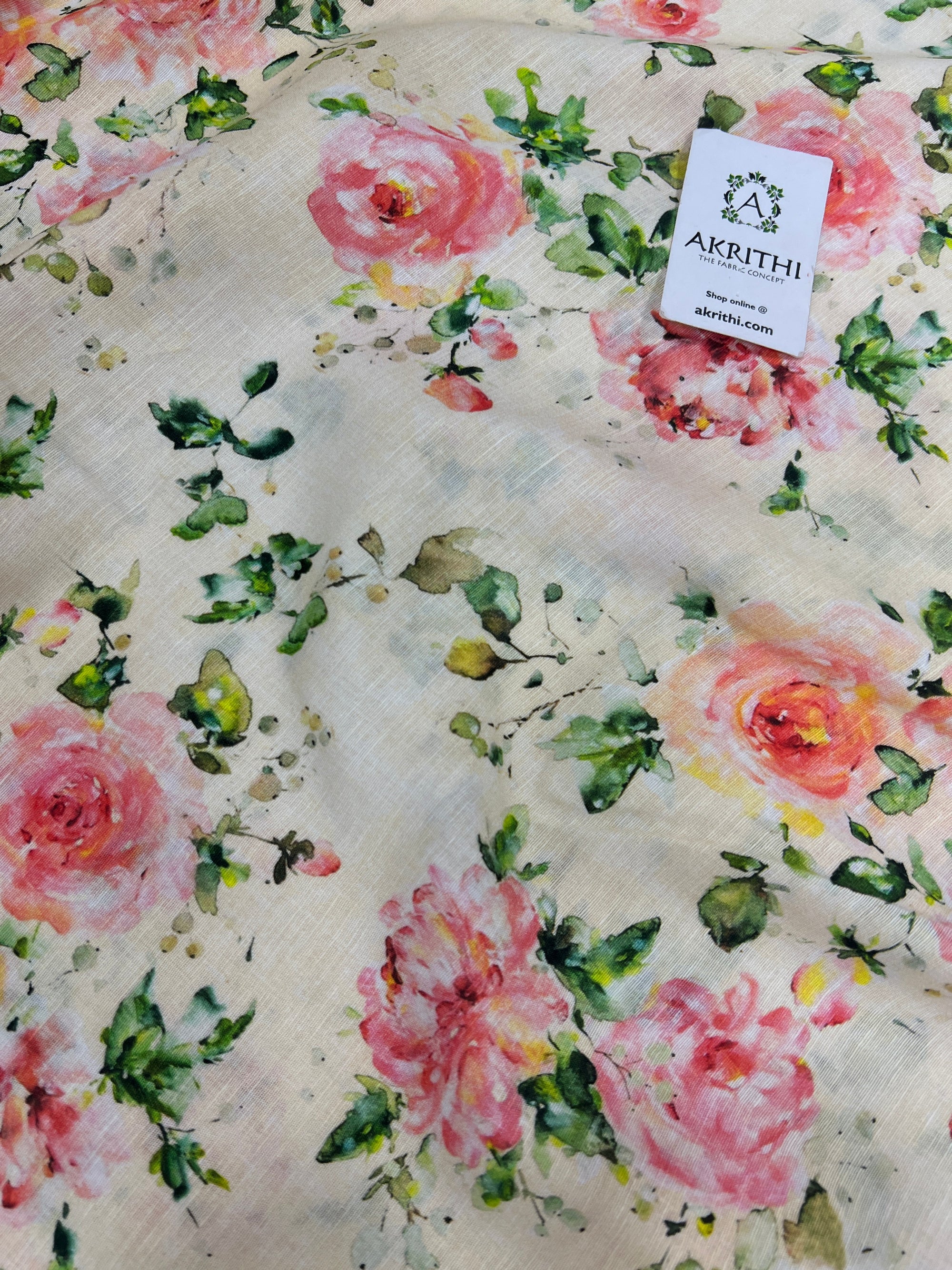 Digital Printed pure linen fabric