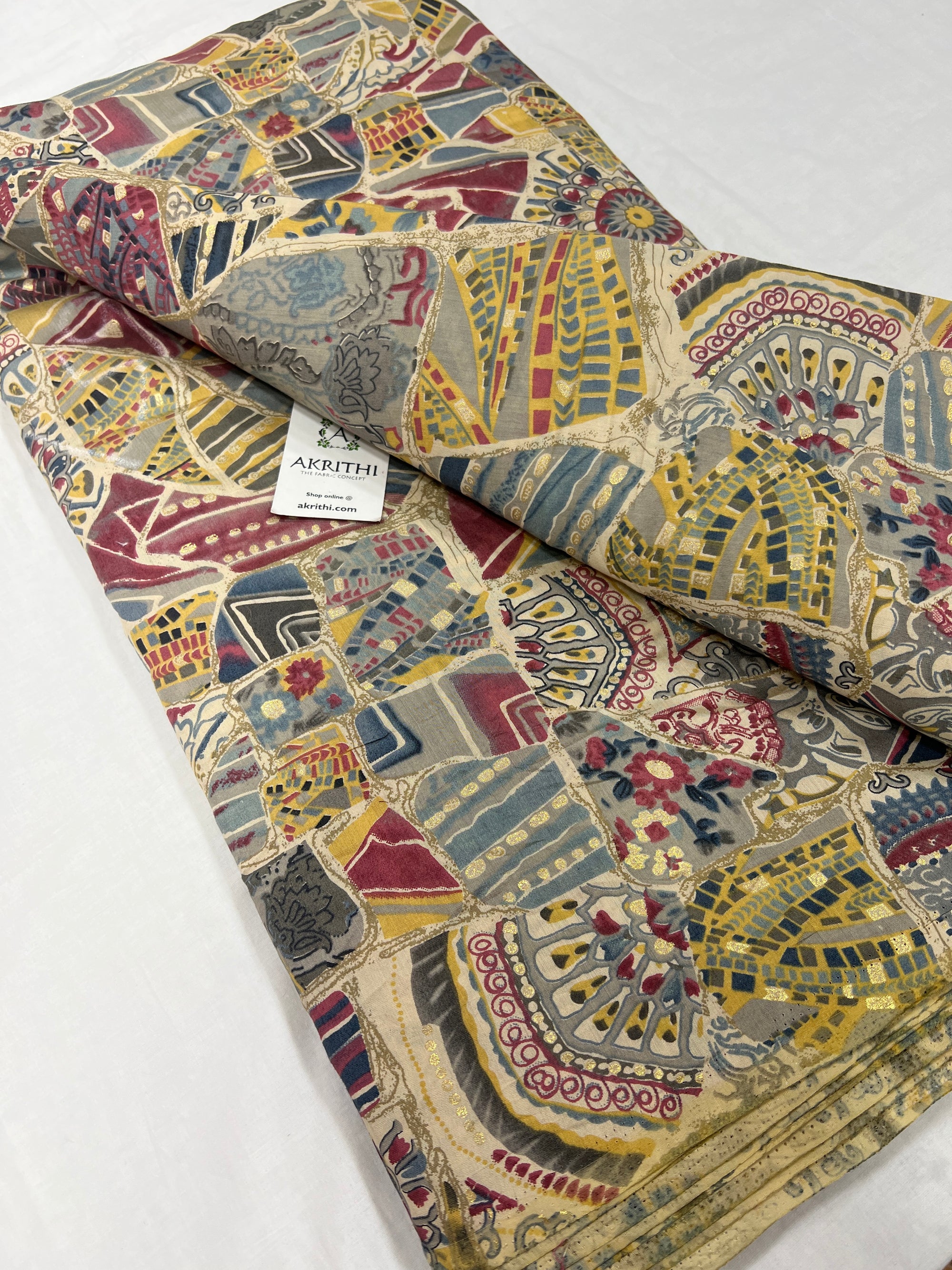 Printed viscose silk fabric