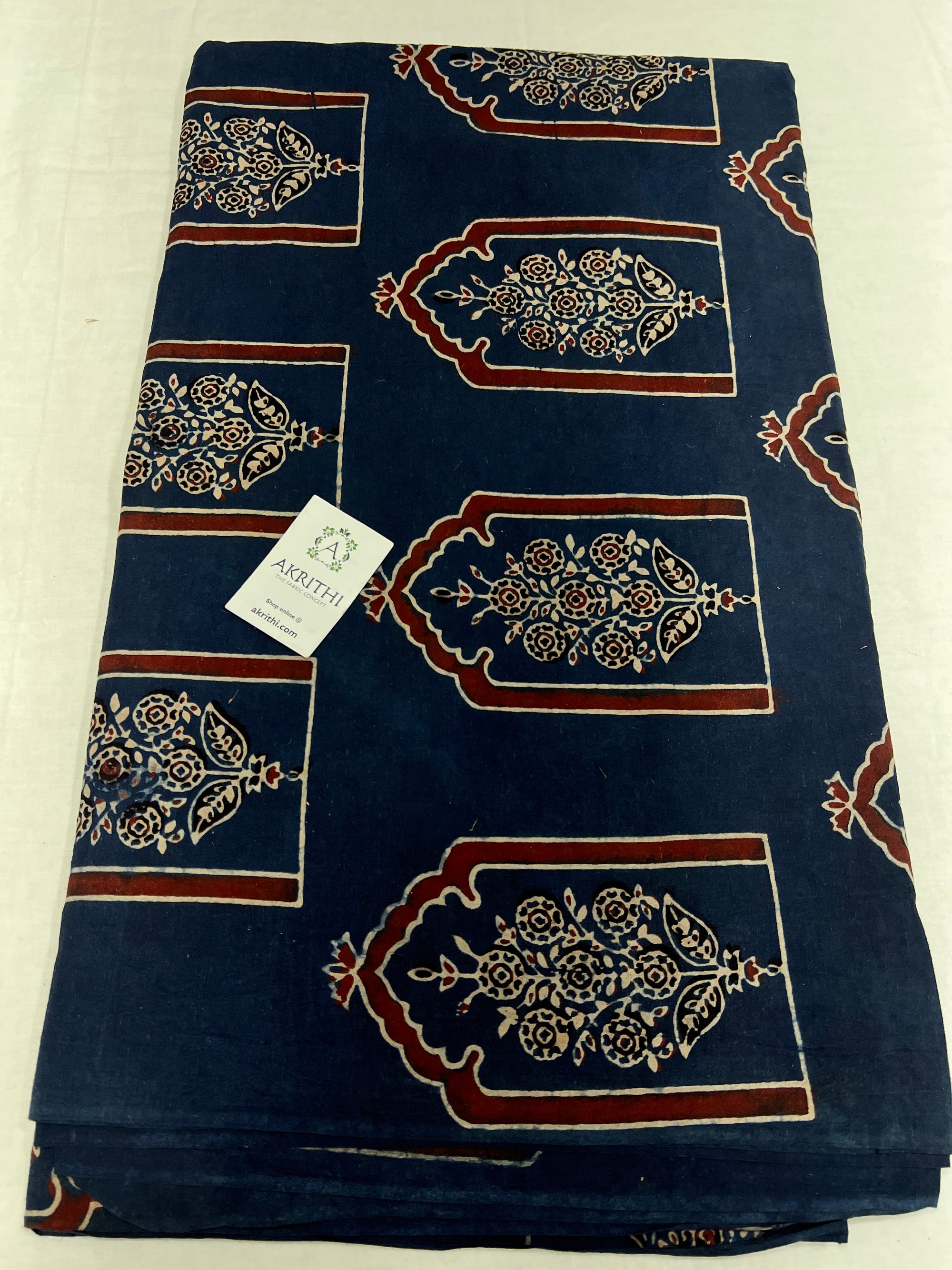 Ajrakh Printed pure cotton fabric