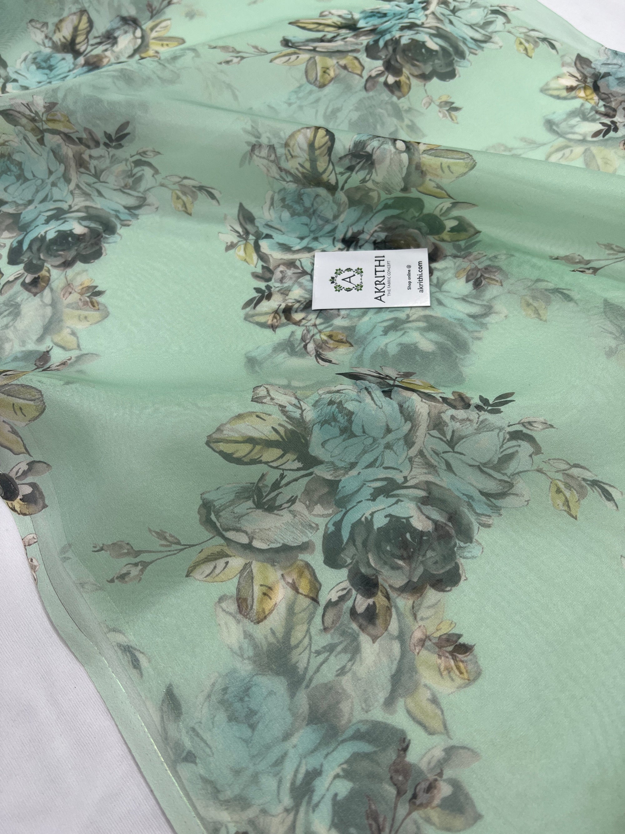 Digital floral Printed organza fabric