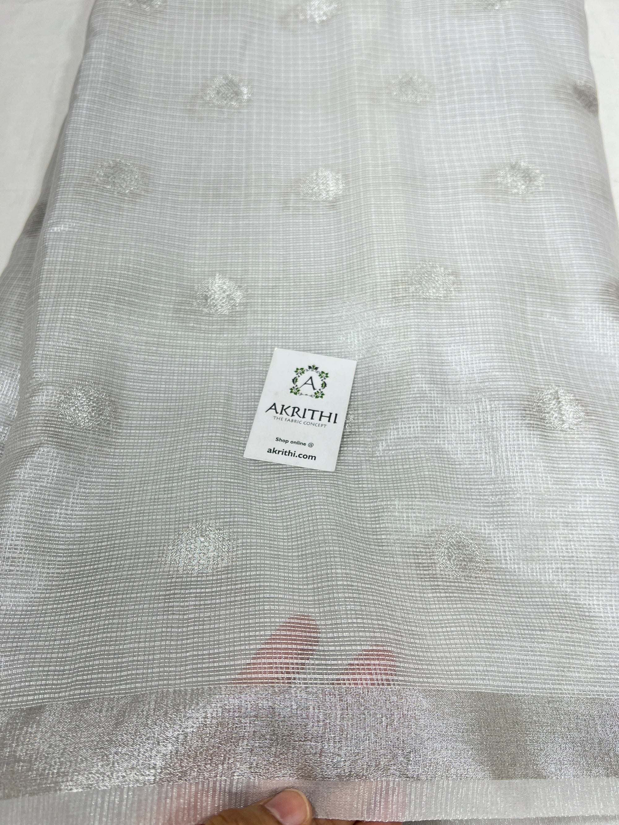 Dyeable Banarasi woven Kota tissue fabric