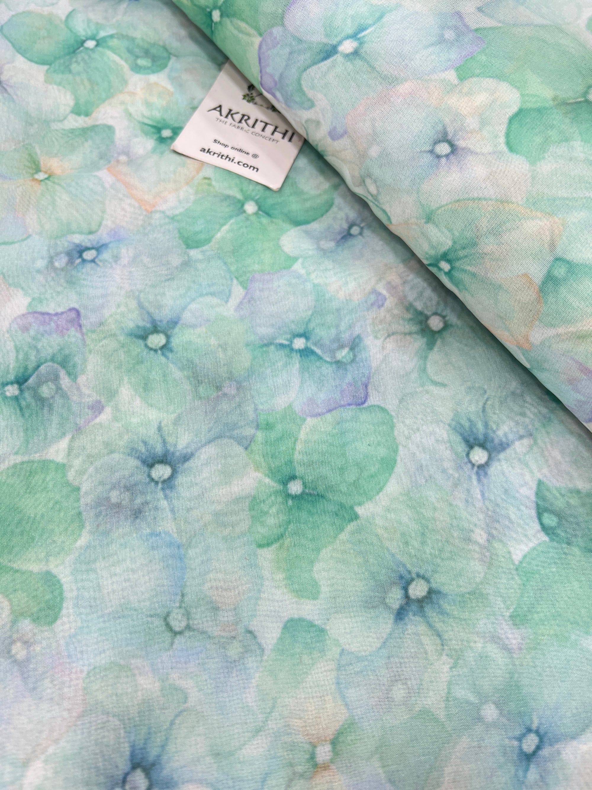 Digital floral Printed organza fabric