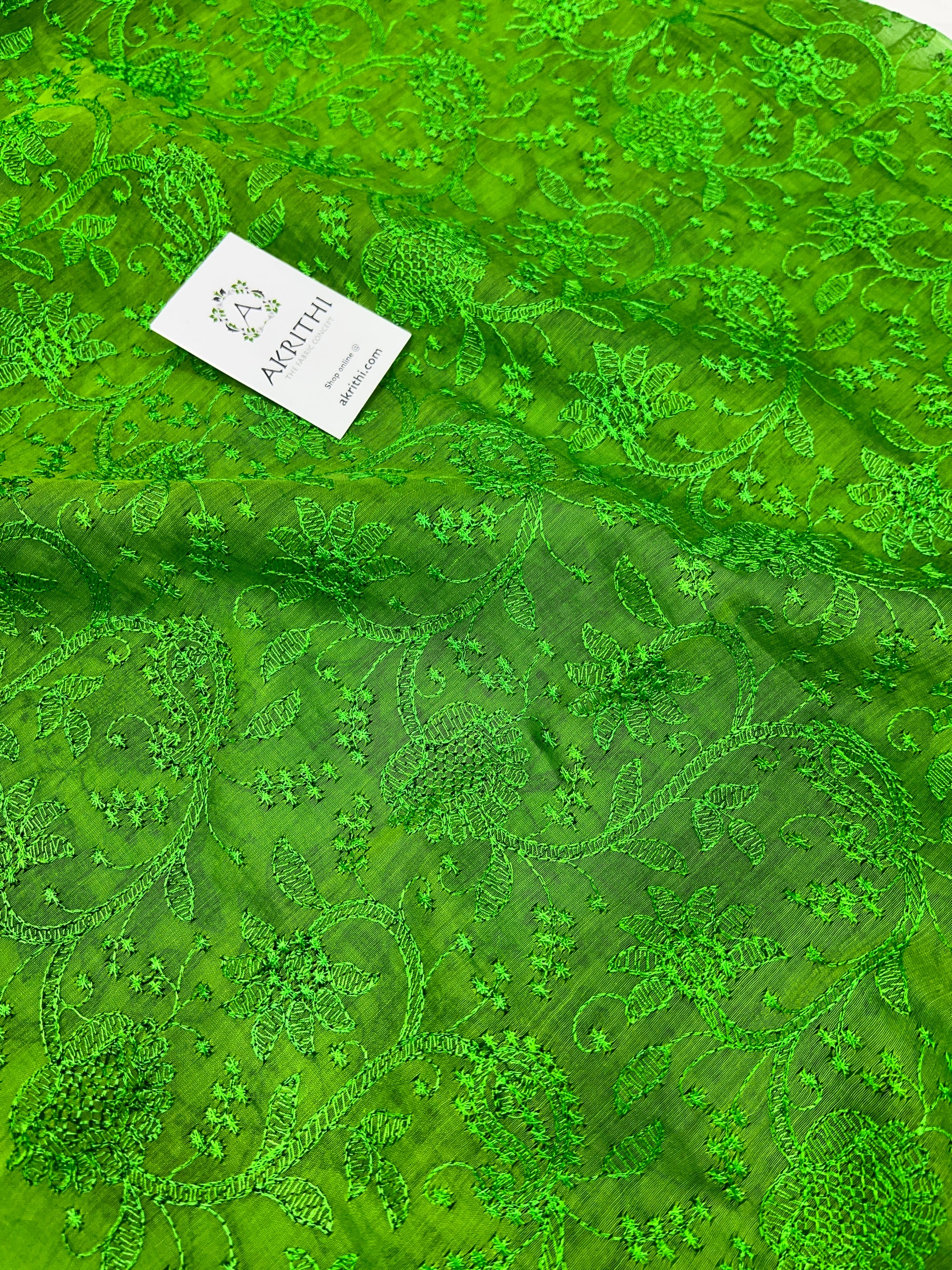 HANDLOOM MUL CHANDERI EMBROIDERED FABRIC